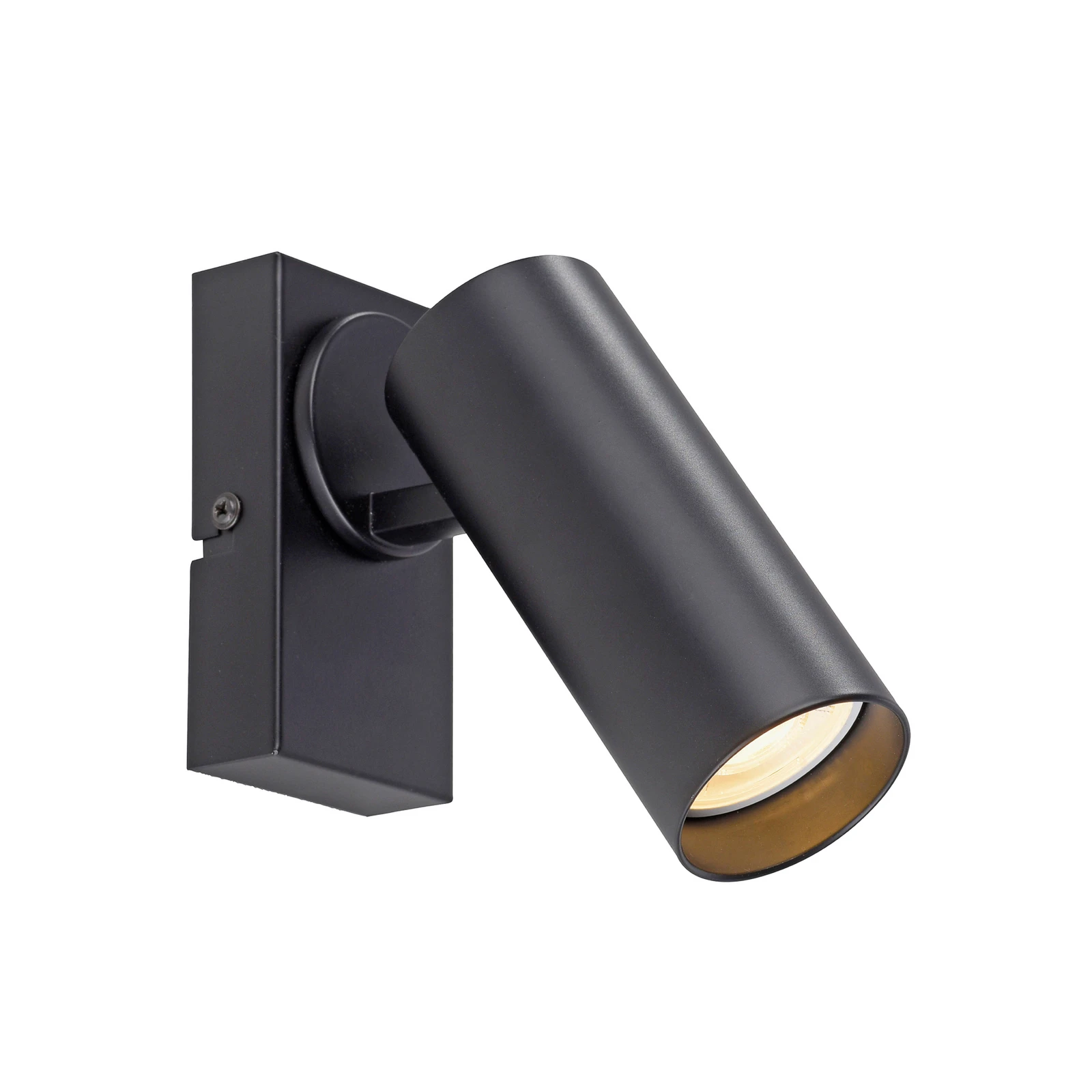 Foco de pared RIK, negro, 1 luz, 20 cm, metal, GU10-LED