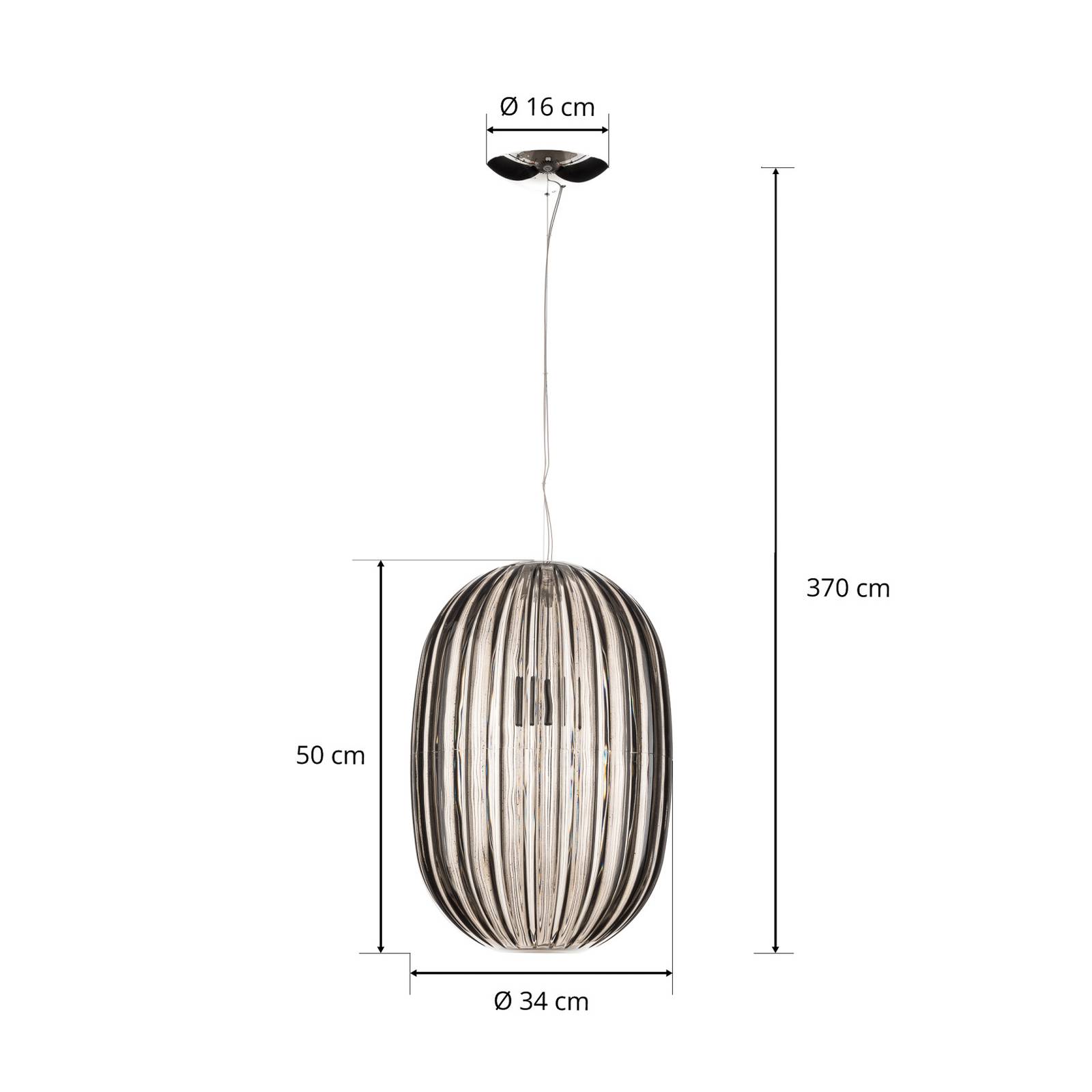Foscarini Plass media lampa wisząca E27, szara