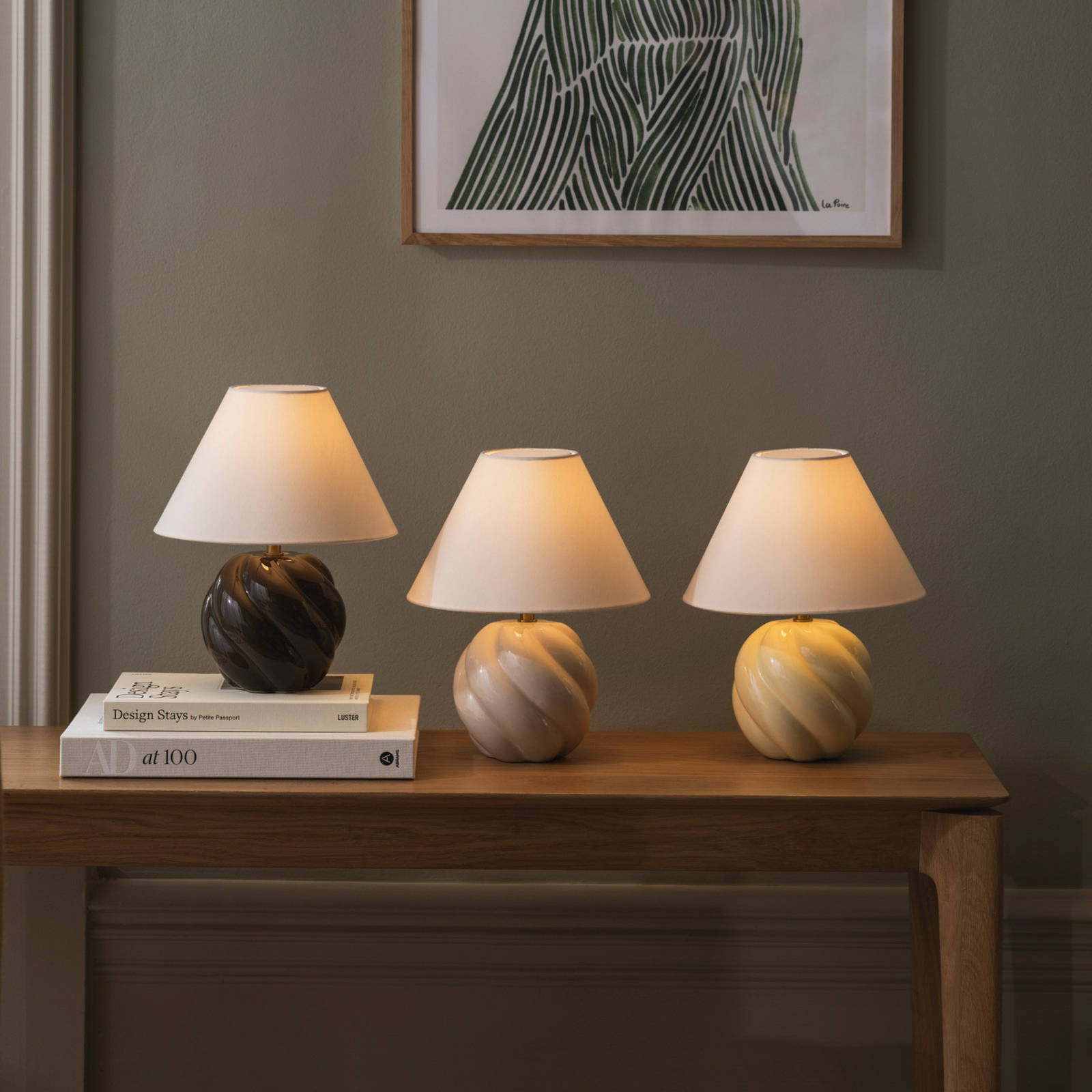 Globen Lighting Tischleuchte DAHLIA, beige/beige, Höhe 31 cm