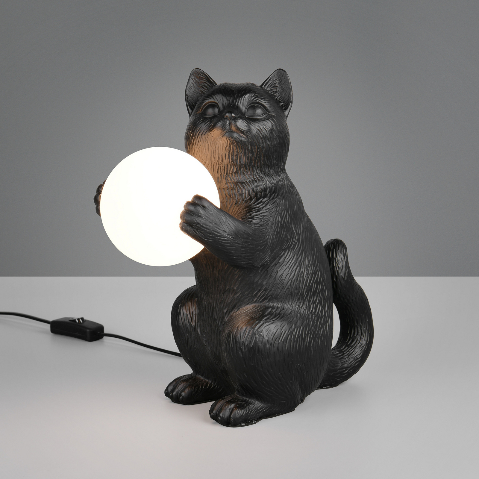 Lampa de masă Gatio, negru, înălțime 30 cm, rășină sintetică, G9