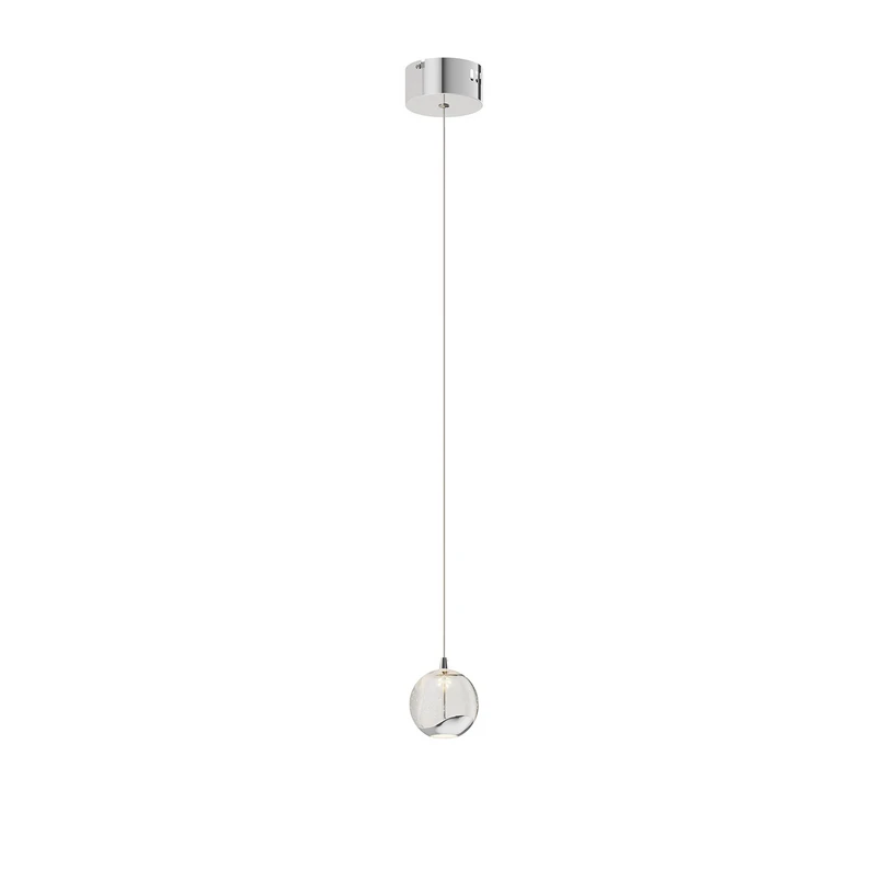 Lucande – Hayley 1 Pendelleuchte Ø9 Clear/Chrome