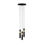 Alas pendant light, 3-bulb, black, metal, GU10