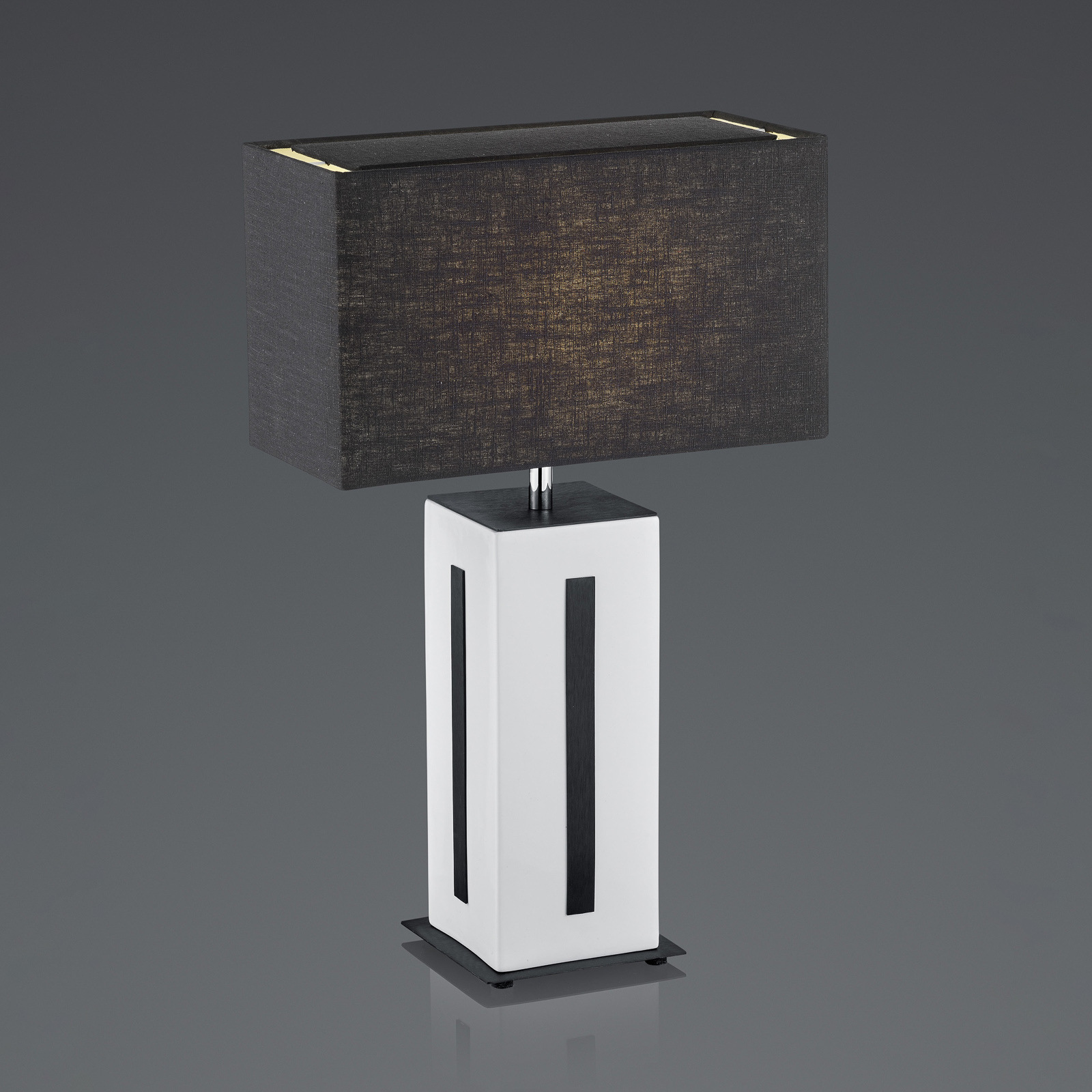 BANKAMP Karlo table lamp white/black, height 56 cm