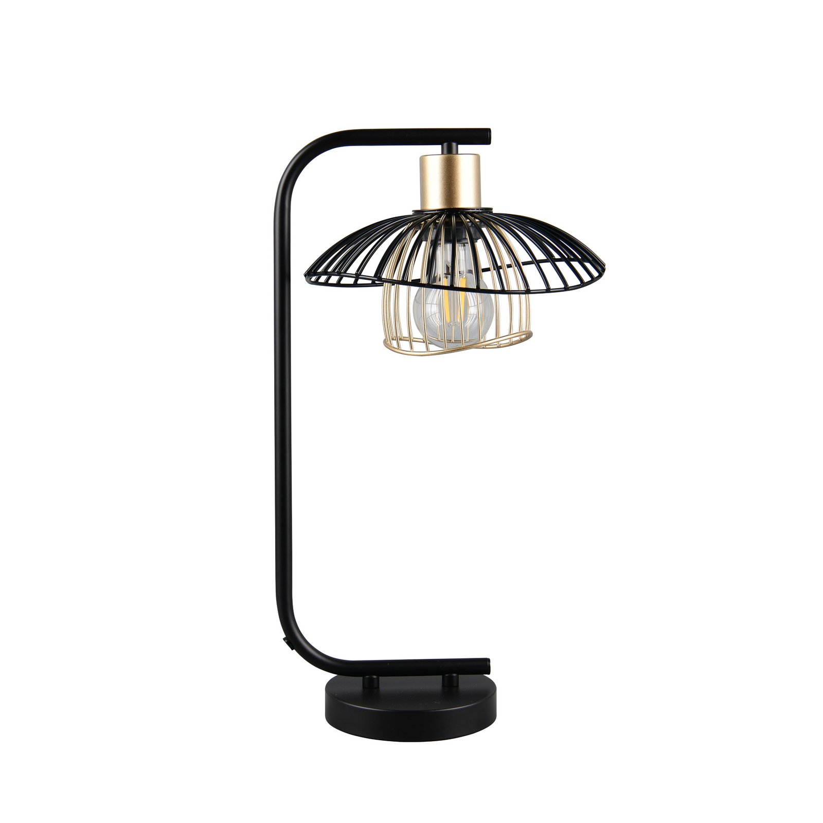 Galda lampa Lauris, melna matēta, augstums 44 cm, metāls, E27