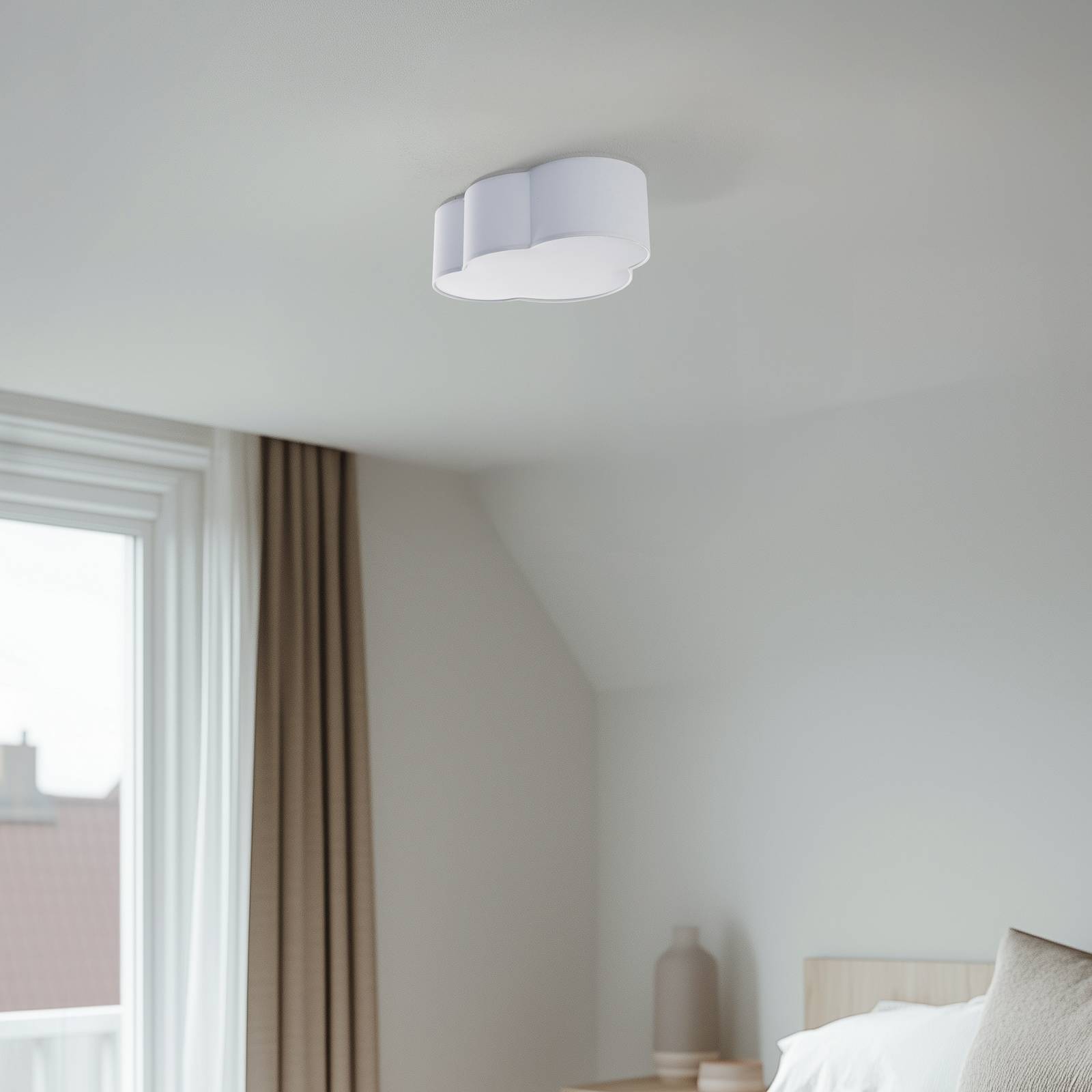 Lampa sufitowa Cloud, tekstylna, 41 x 31 cm, biała