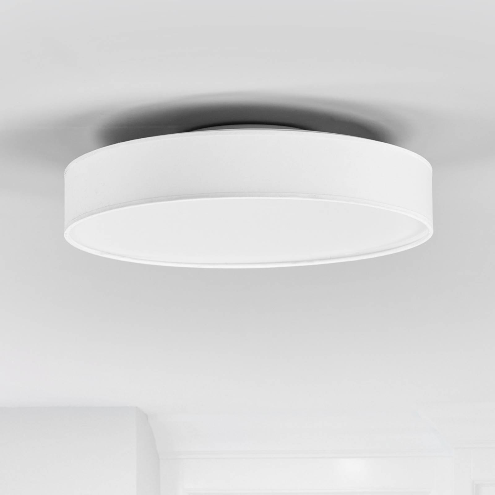 Lampa sufitowa LED Saira, Ø 40 cm, biała, tekstylna