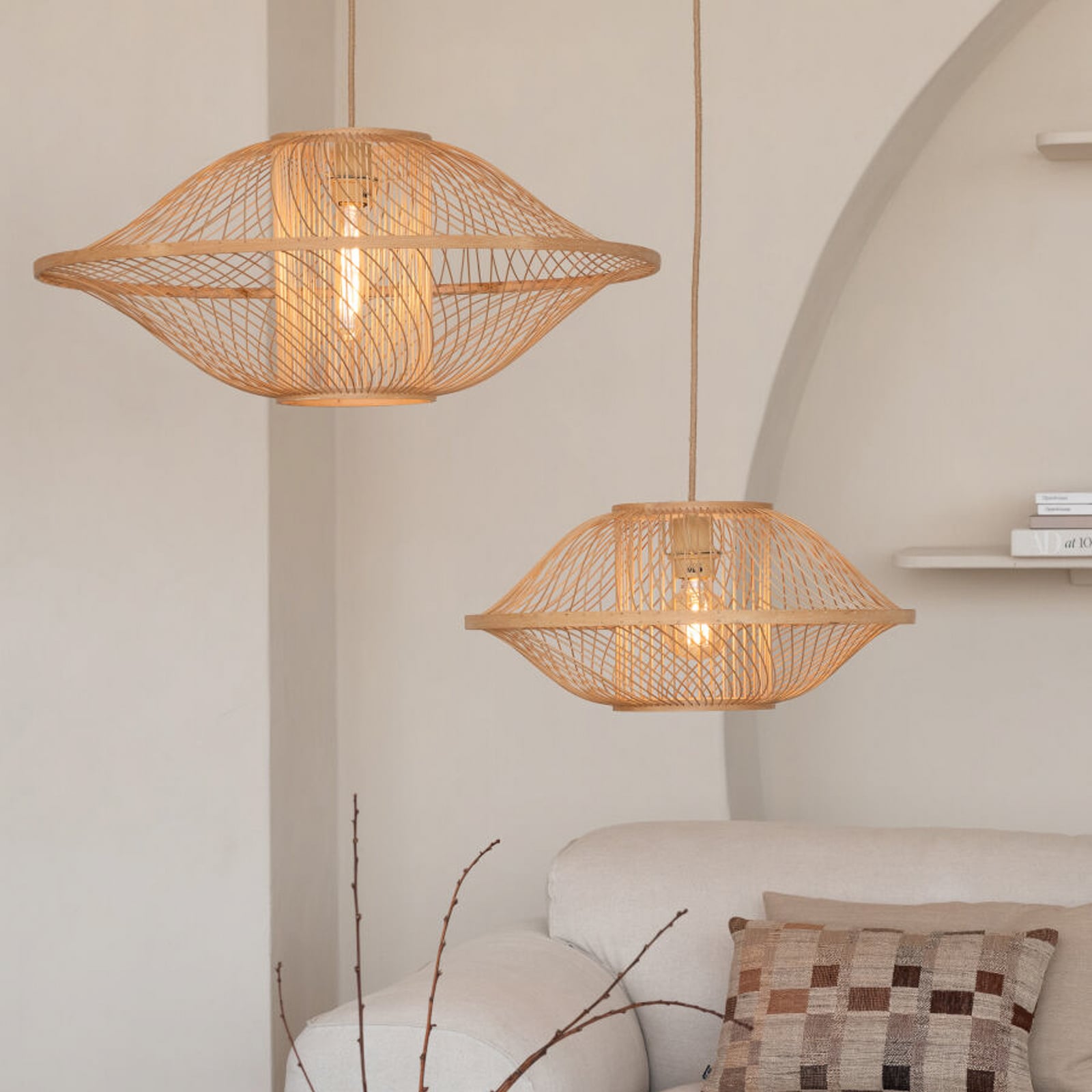 GOOD & MOJO Suspension Maui, naturel, Ø 50 cm, bambou, E27