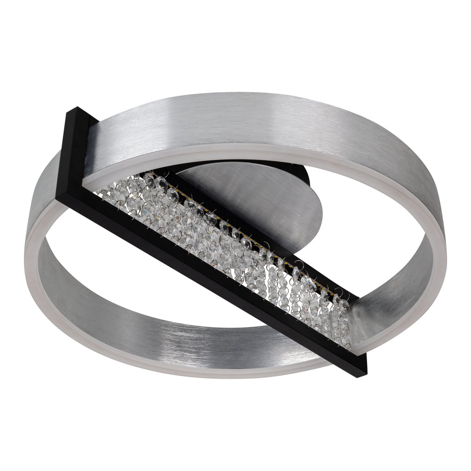 Yvaris LED ceiling light, silver, CCT, remote control Yvaris LED ceiling light, silver, CCT, remote control