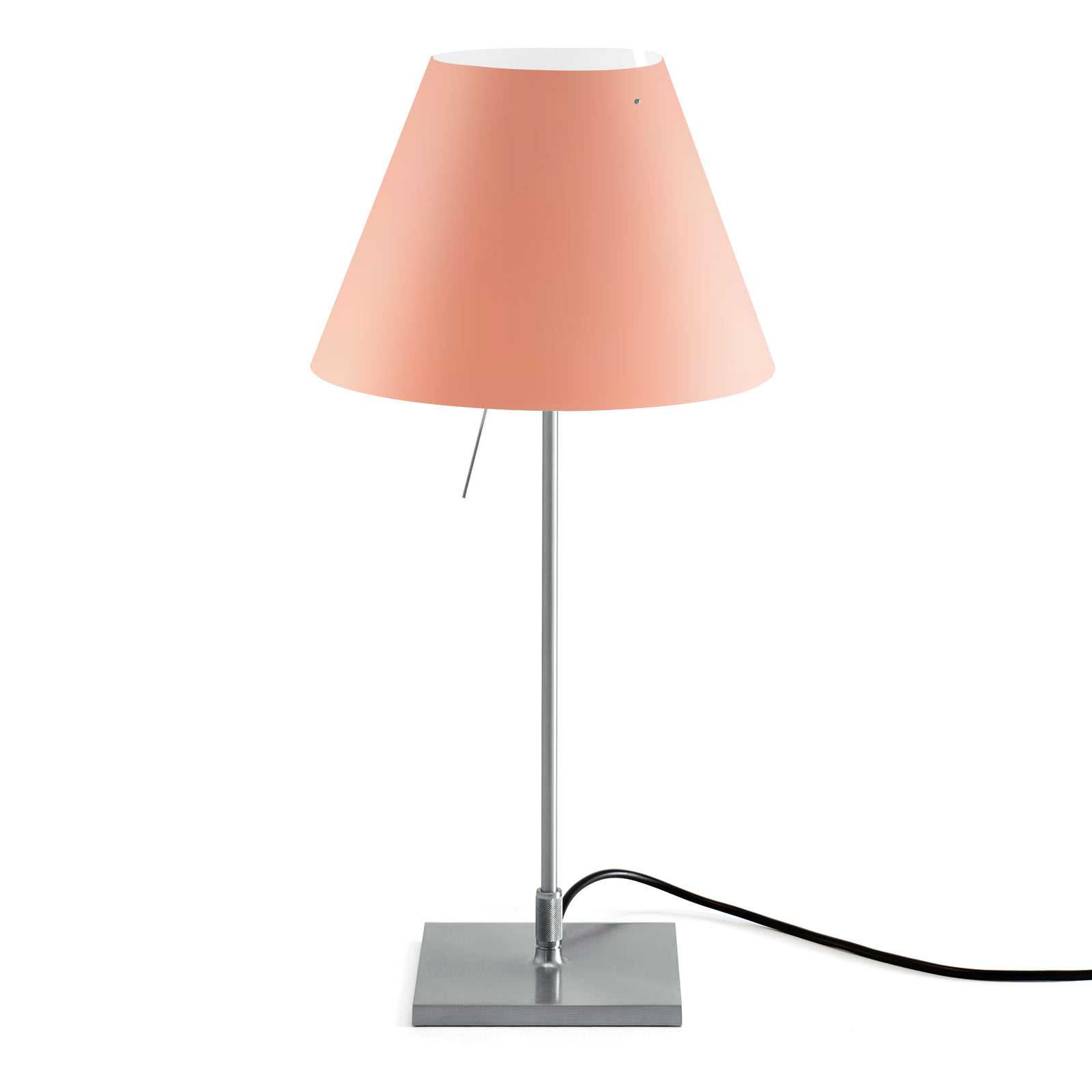 Luceplan Costanzina table lamp alu, pink, for Living / Dining Room, aluminium, polycarbonate, E14, 42 W, energy efficiency: A++, H: 51 cm