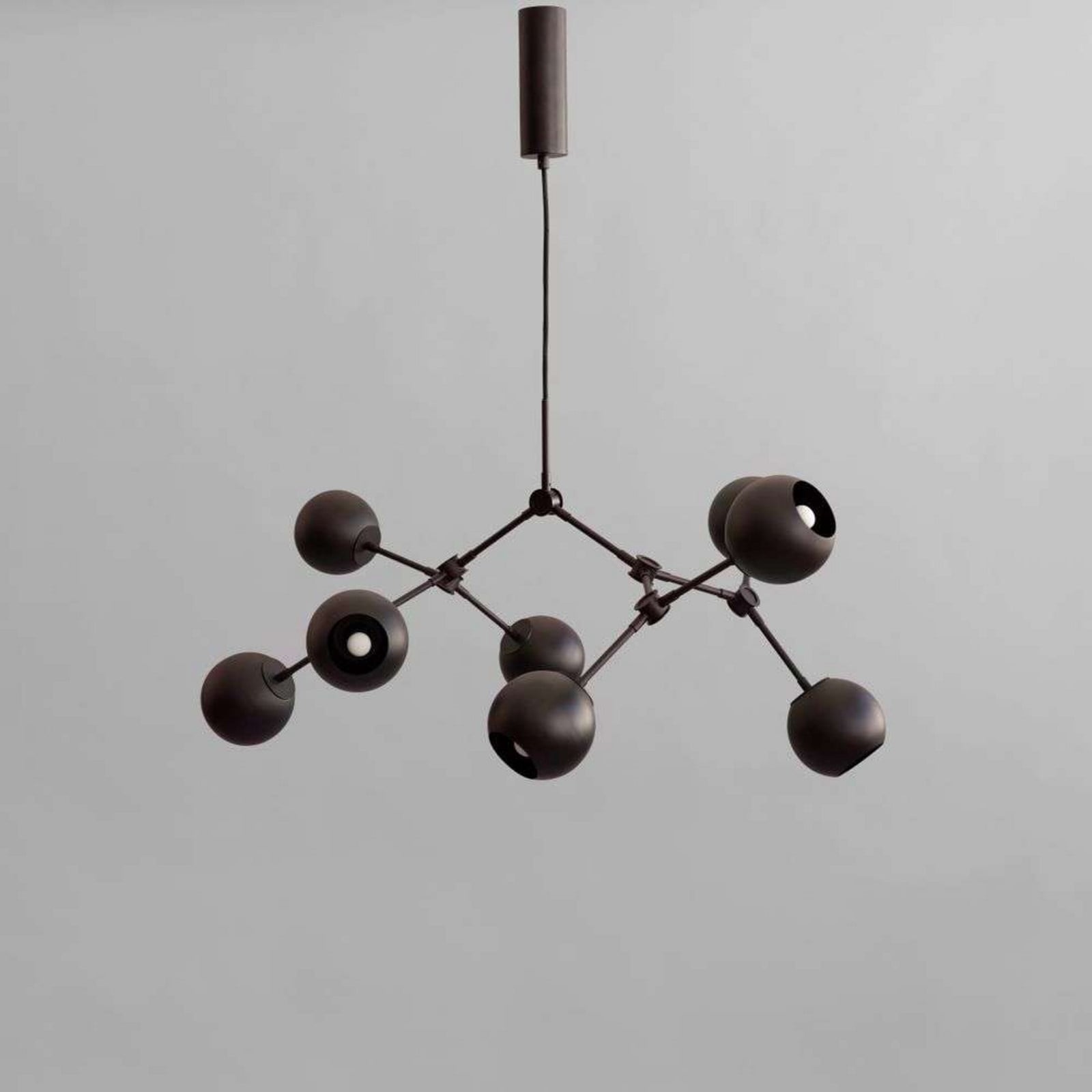 Drop Globe lysekrone Mini Burned Sort 101 COPENHAGEN - Stue - Moderne - Metal - Med flere lyskilder billede