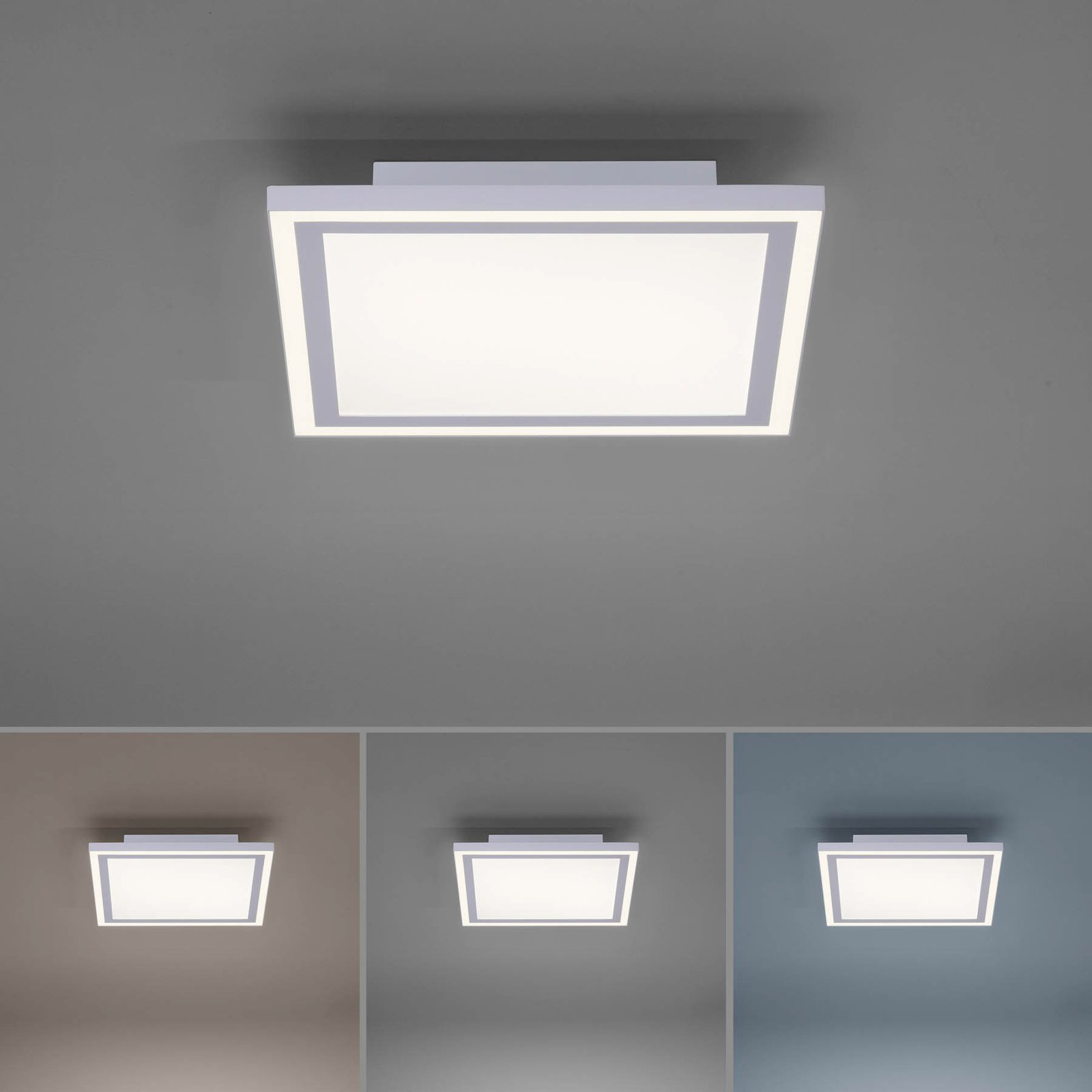 Plafón LED Edging, tunable white, 31x31 cm