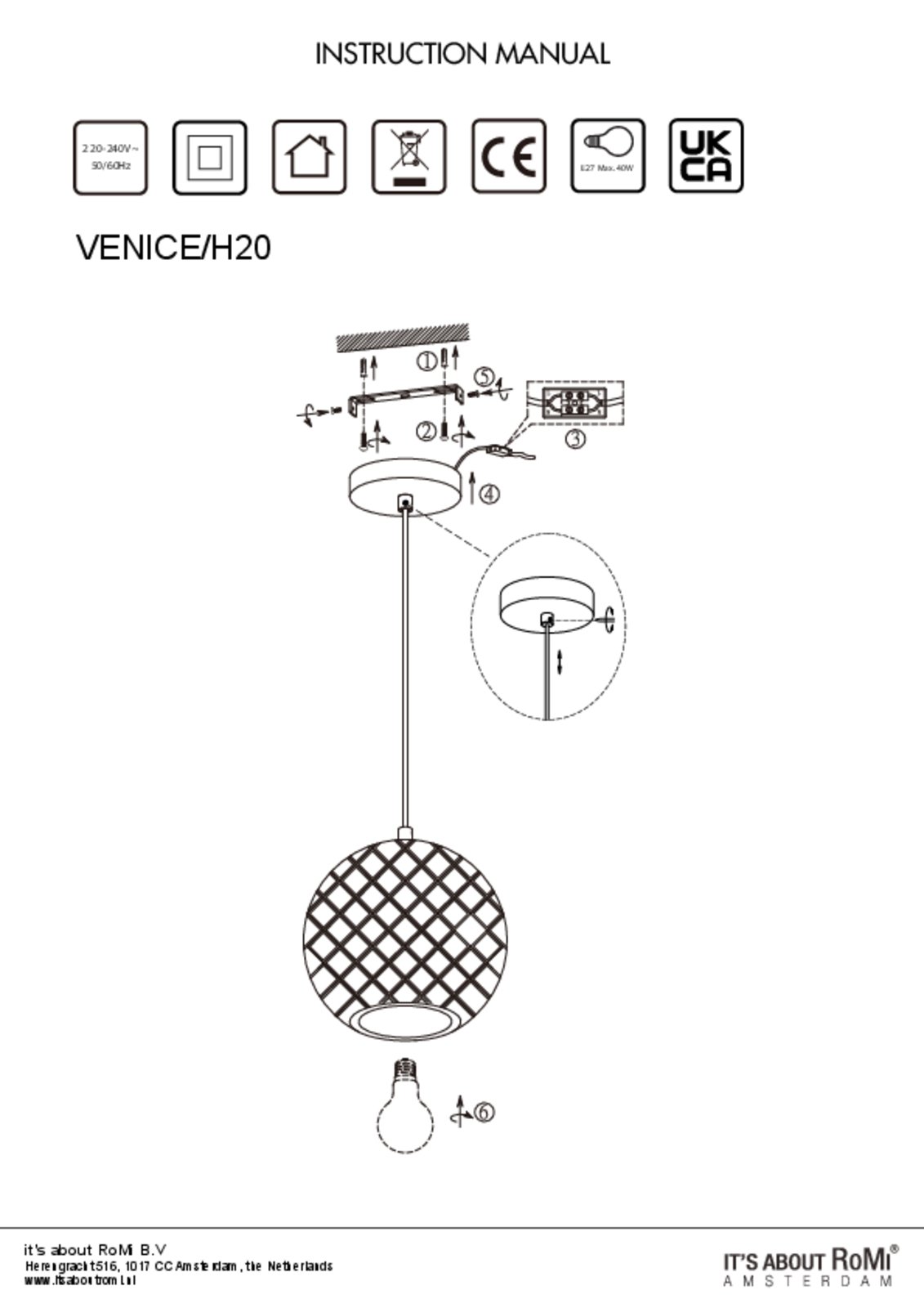 It's about RoMi Suspension Venice, boule, vert, verre, E27