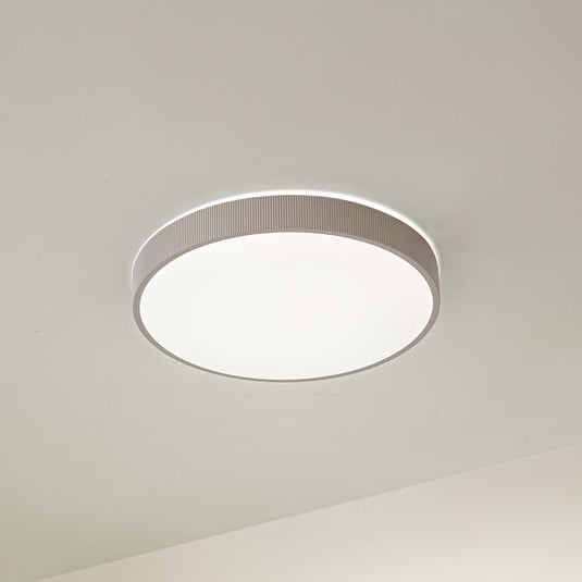 Lindby LED-taklampe Zylo, taupe, Ø49 cm, CCT-dimbar