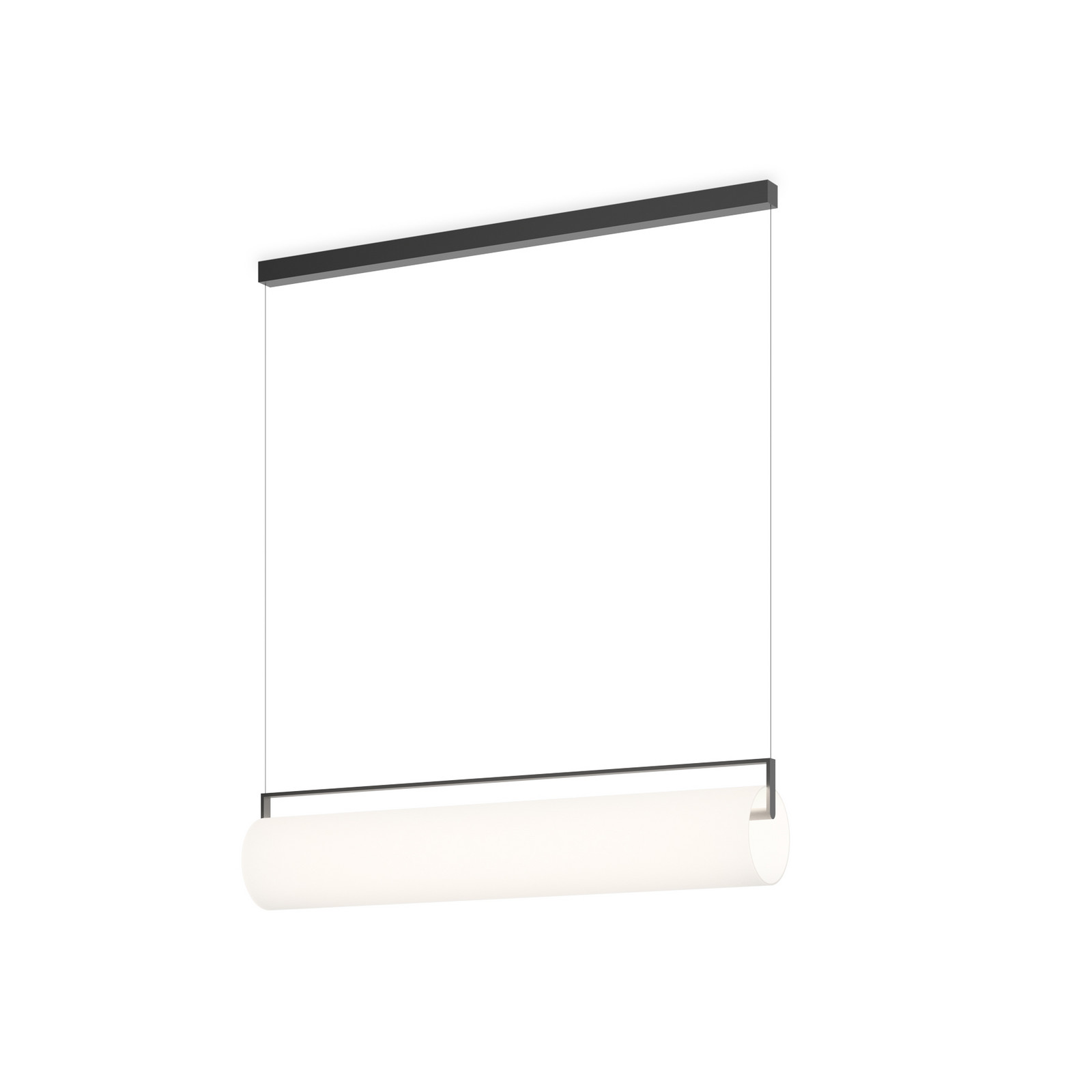 Lampă suspendată LED Vibia KONTORNO lungime 92 cm negru 930 dimabil - Camera de zi / sufragerie - Modern - negru alb opal - Aluminiu
