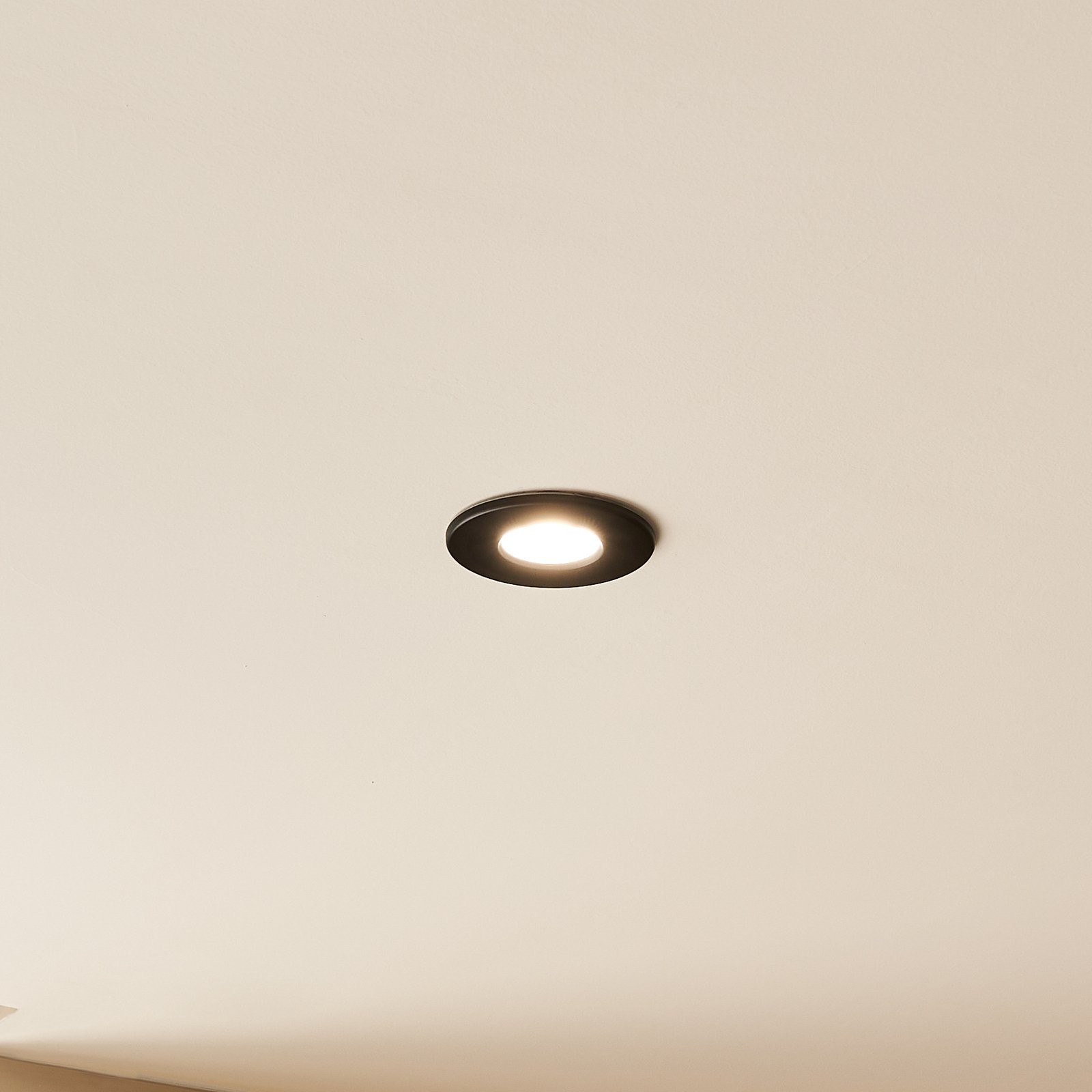 Arcchio Elmon LED-indbygningslampe, IP65, sort