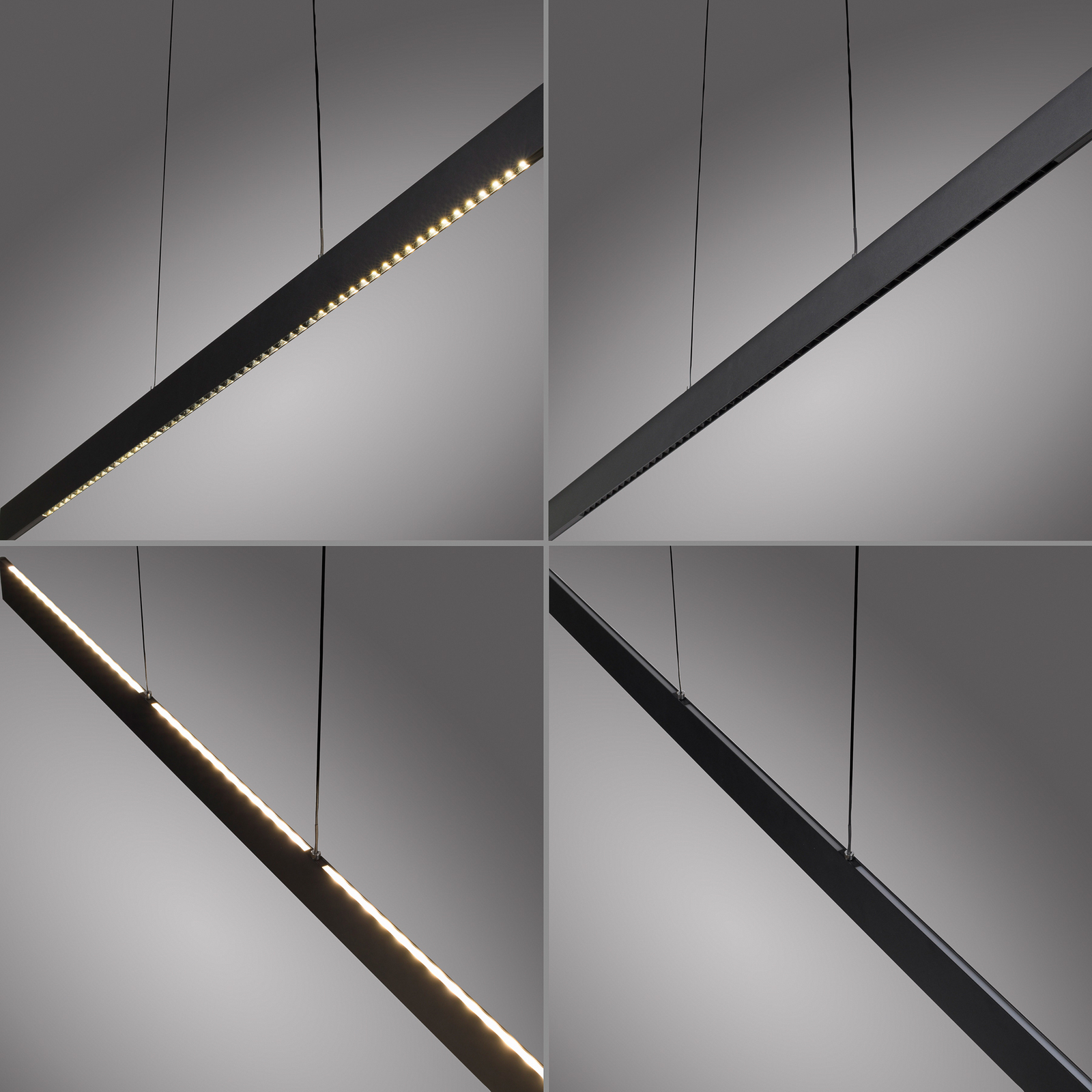 LED-Hängeleuchte Adina, schwarz, Metall, 3.000 K, up/down