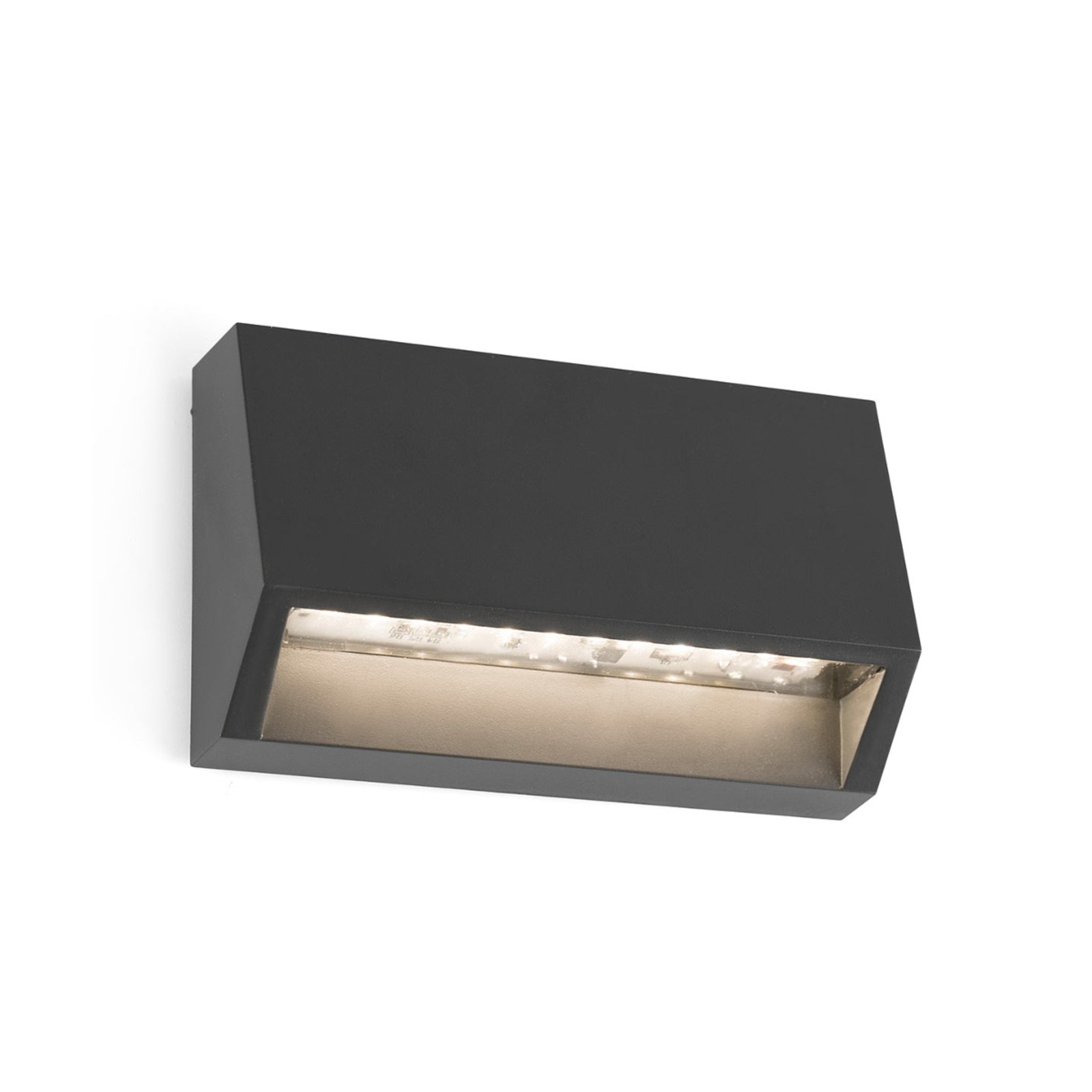 Must leņķveida LED āra sienas gaisma, platums 9,6 cm