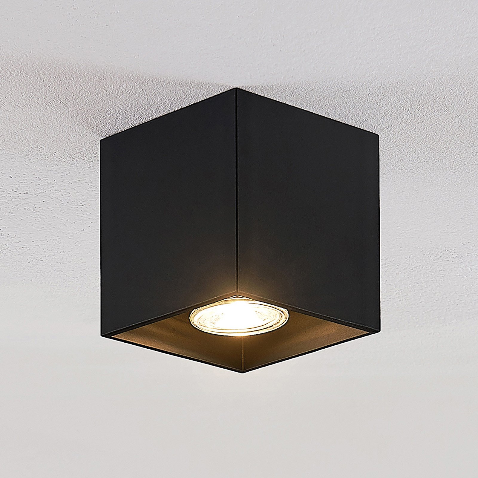 Lindby Parvin Downlight alu unghiular negru - Camera de zi / sufragerie - modern - Metal