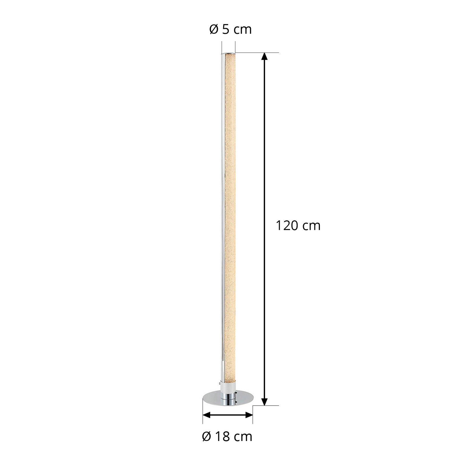 Lindby LED-golvlampa Hadis, RGB, fjärrkontroll, vit, 120 cm
