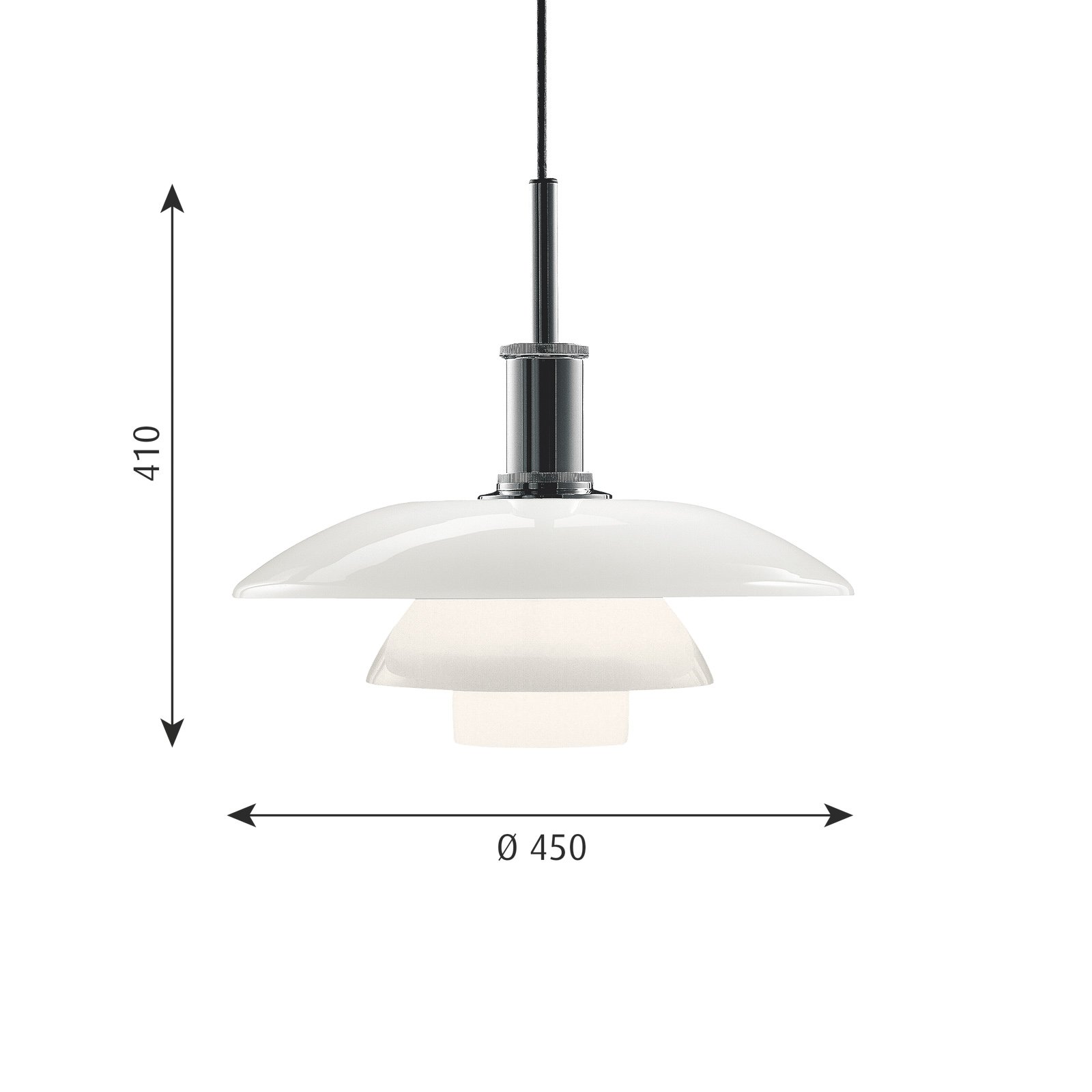 PH 4½-4 Glas Hanglamp High Lustre Chrome Plated - Louis Poulsen