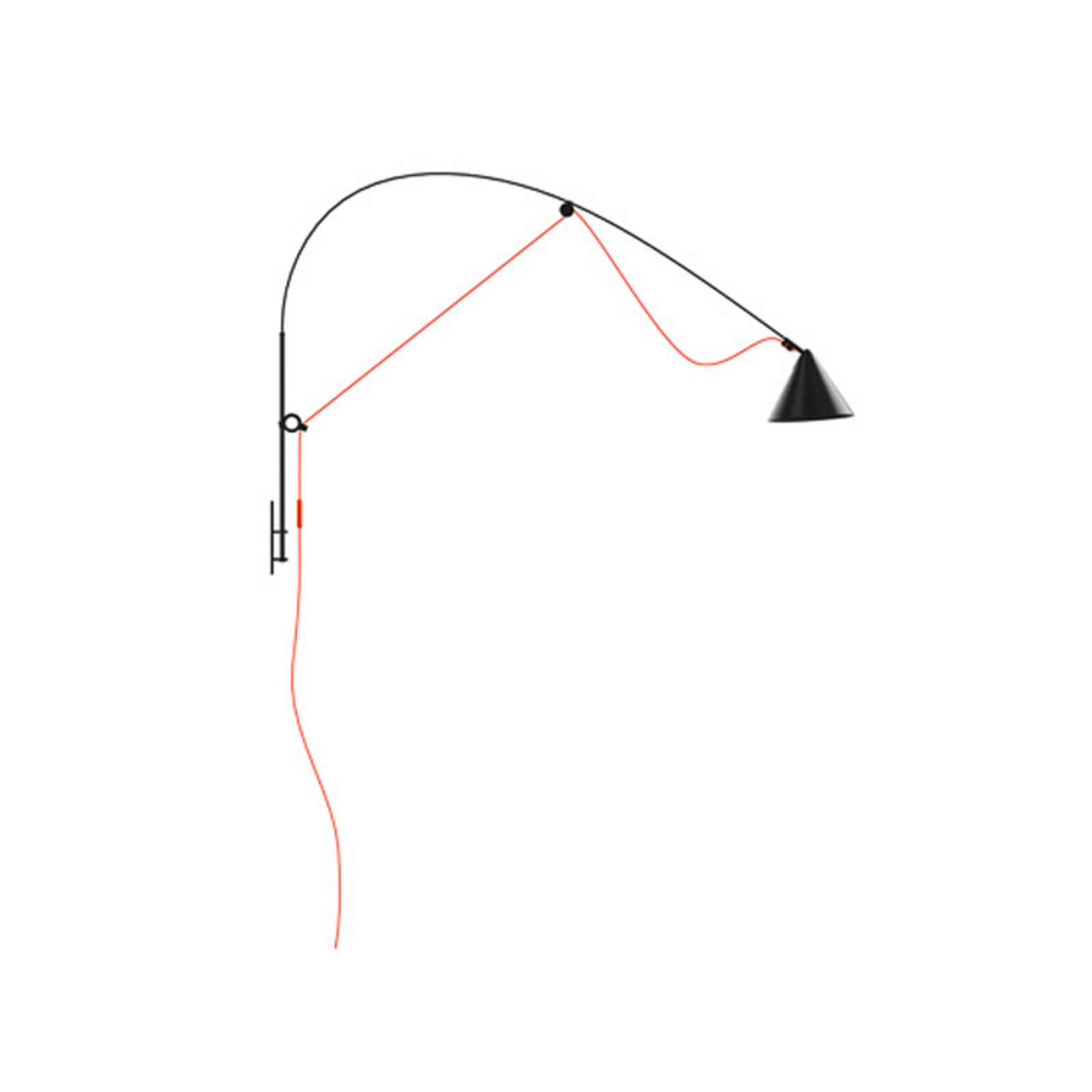 midgard AYNO wall L LED wall lamp depth 130 cm