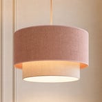 Lampa wisząca Boho, beżowo-różowa, Ø 45 cm, tkanina, E27
