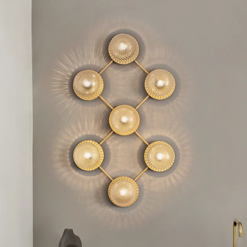Nuura Aps - Liila 7 Applique Murale/Plafonnier Nordic Gold/Optic Clear Nuura