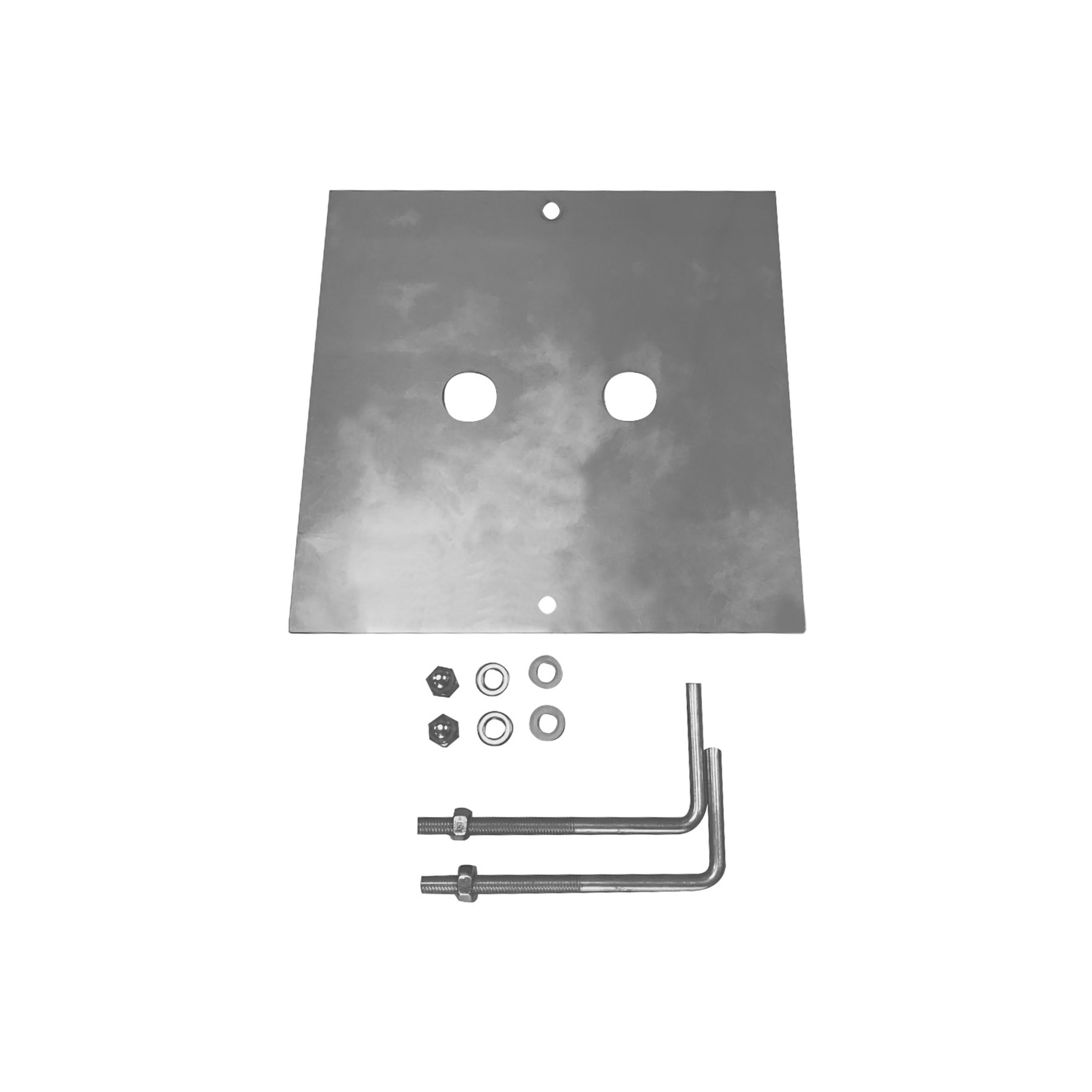 SLV Betonanker-Set Square Pole, grå, stål, længde 18 cm