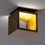 ICONE Cubò - Φωτιστικό οροφής LED, 10 W, καφέ/χρυσό