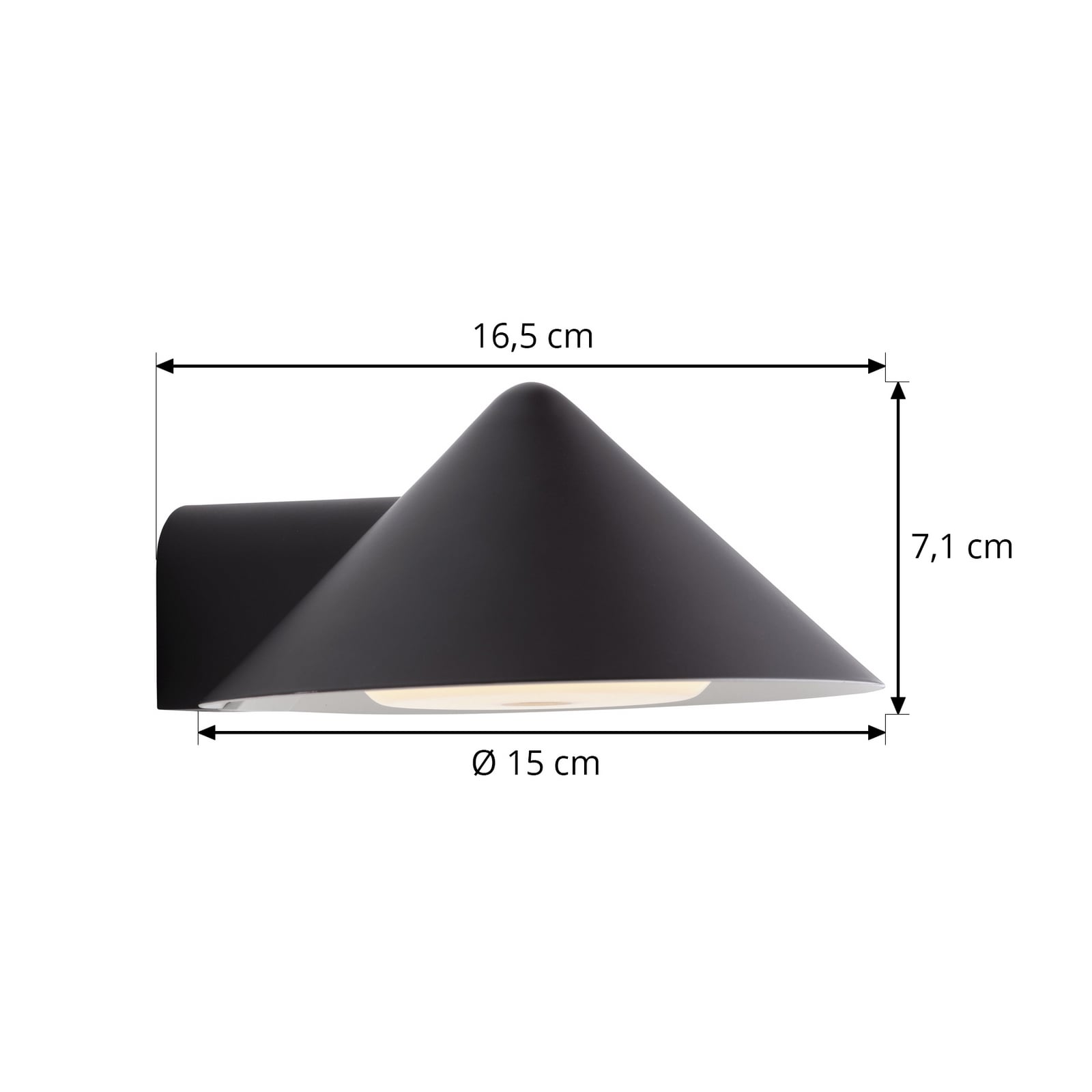FRANDSEN LED-Akku-Wandlampe Grasp, schwarz, 15 cm FRANDSEN LED-Akku-Wandlampe Grasp, schwarz, 15 cm