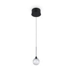 LED piekaramā lampa „Calista“, hroma krāsā, Ø 10 cm, metāls/stikls, CCT