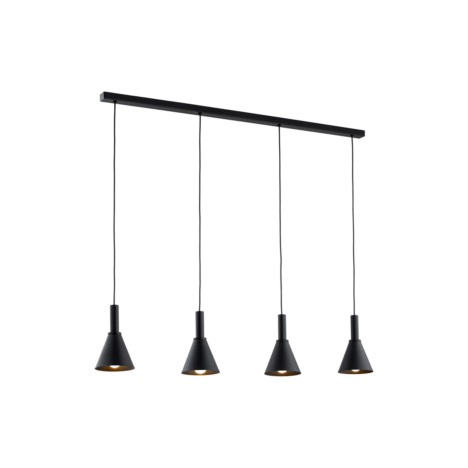 Argon Lampă suspendată Norte negru oțel lungime 114 cm 4 becuri - Camera de zi / sufragerie - Modern - Metal