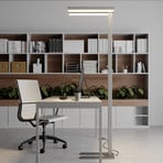 Arcchio LED-golvlampa Logan Basic, silver, 6.000 lm, dimbar