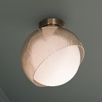 Φωτιστικό οροφής IDEAL LUX Bloom, Ø 30 cm, ορείχαλκος, μέταλλο/γυαλί