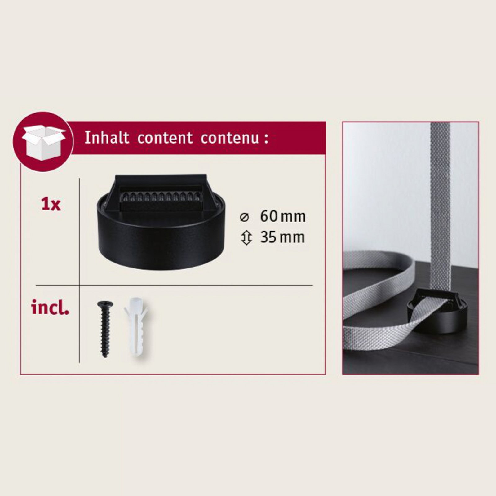 Paulmann ULine Suporte para cinta universal, preto