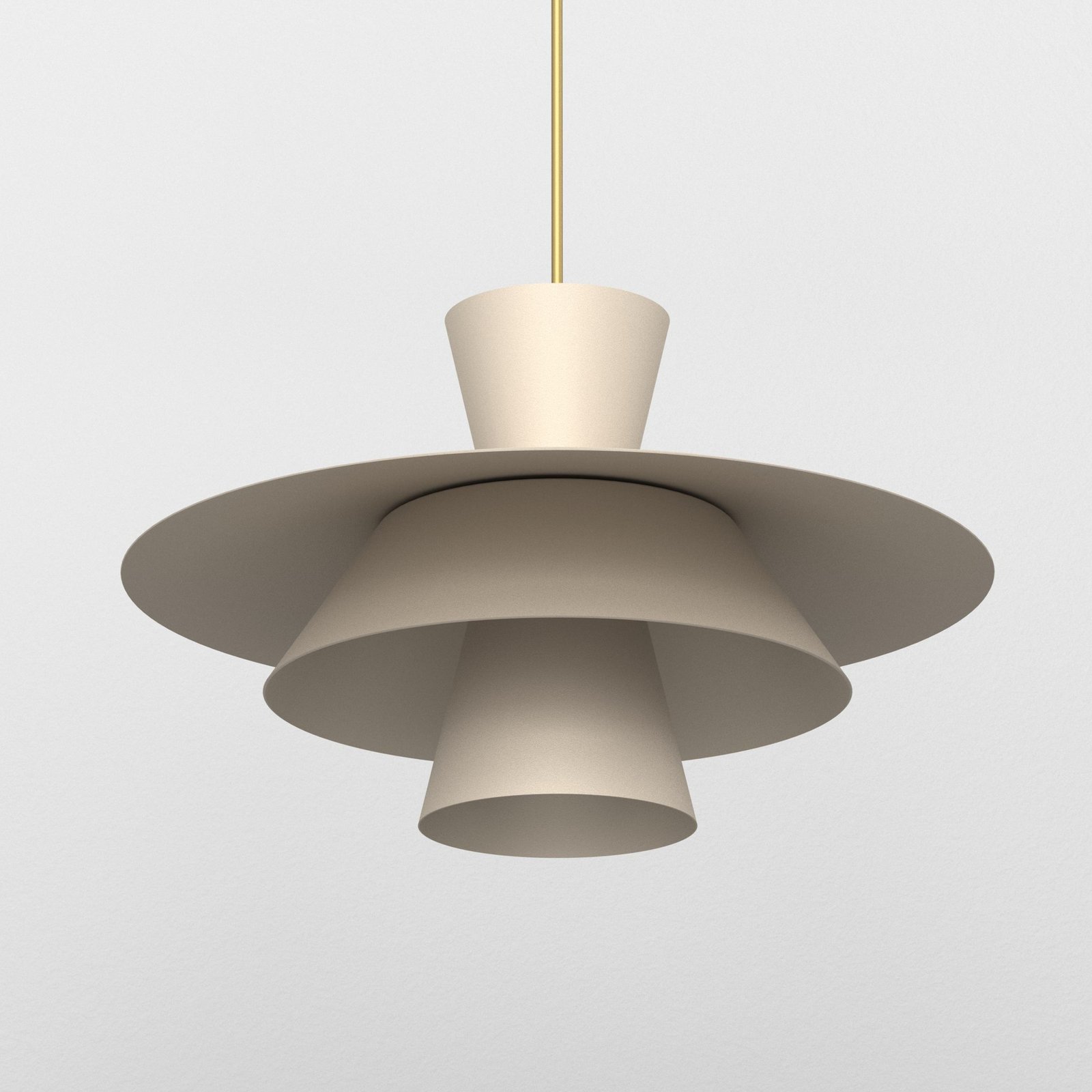 Lampă suspendată Plato, bej, metal, Ø 38 cm, E27