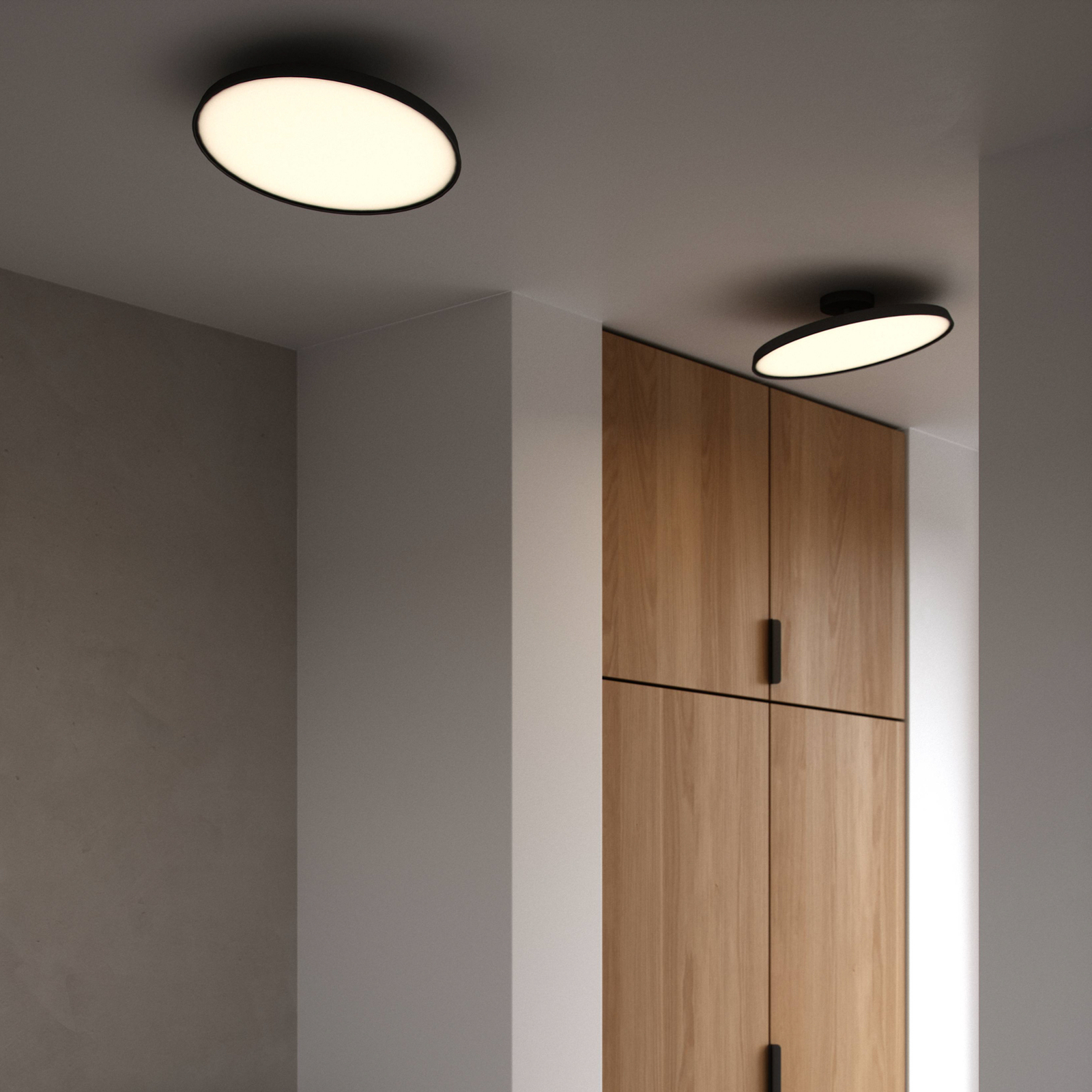 Kaito Pro LED ceiling light, black, Ø 38.5 cm