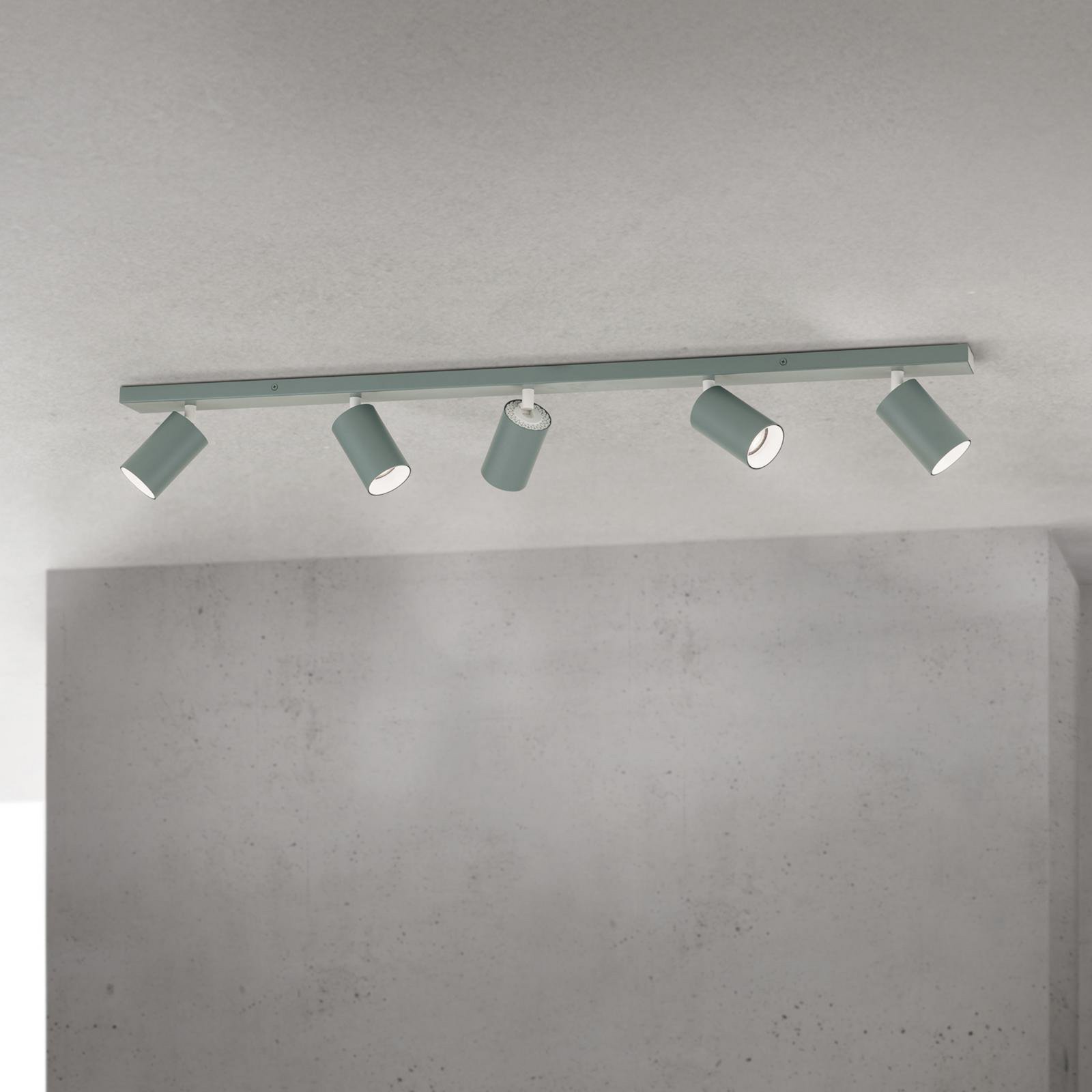Loftspot Sean, lysegrøn, 5 lyskilder, aluminium, GU10