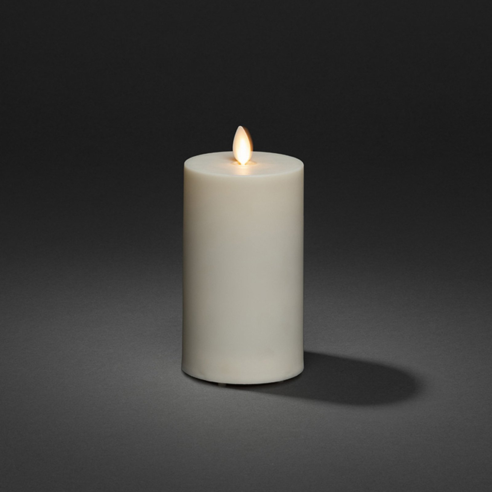 LED candle IP44 cream white smooth Height 18cm