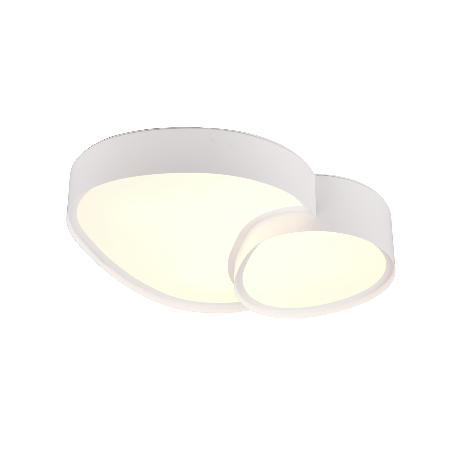 LED-loftslampe Rise, hvid, 43 x 36 cm, CCT, dæmpbar