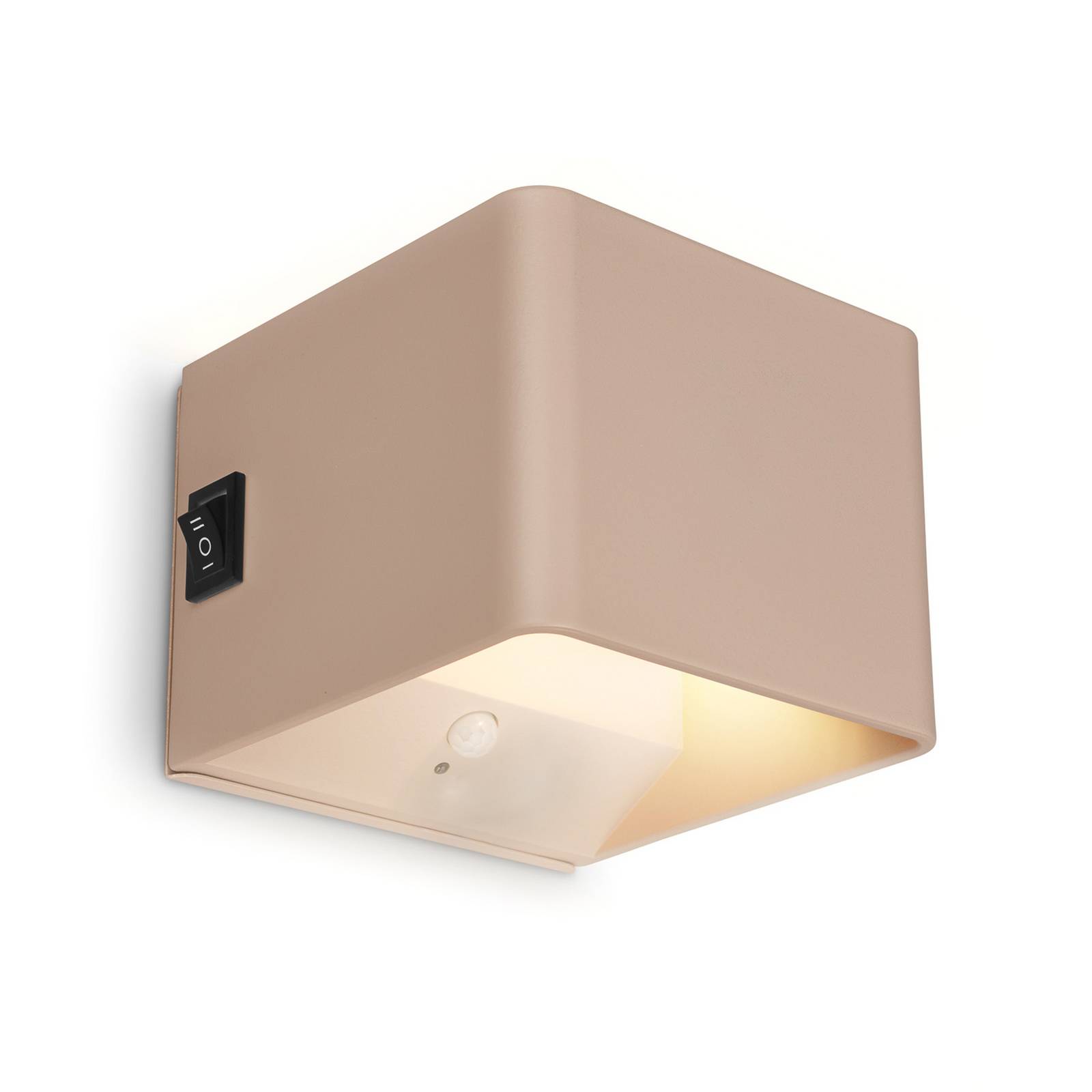 LED-Akku-Wandlampe Barro, beige, Breite 8 cm, Metall, Sensor
