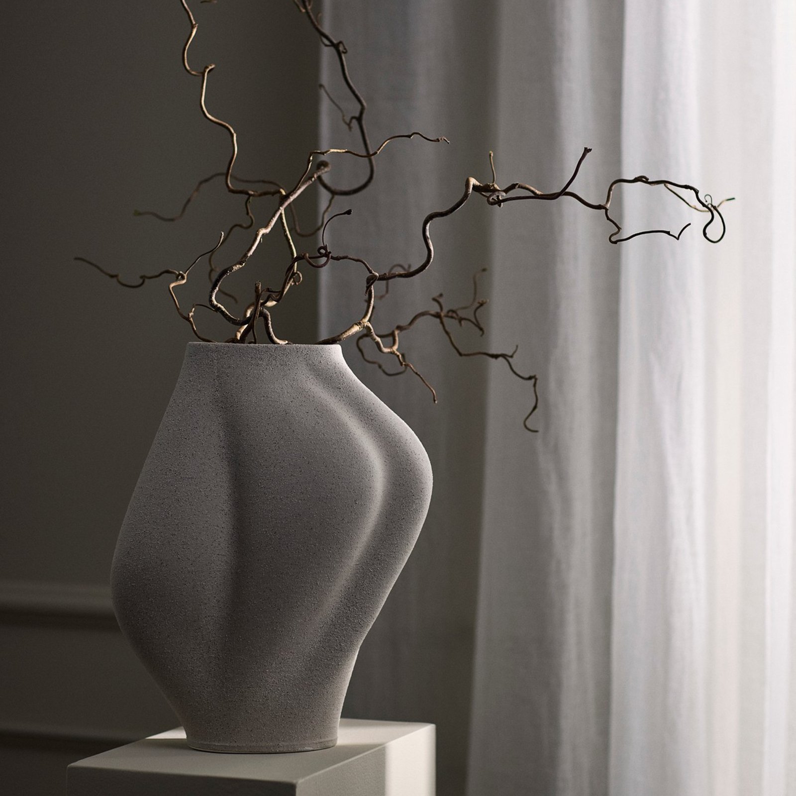 Vaso Saltare, 35 cm, taupe, ceramica - AYTM