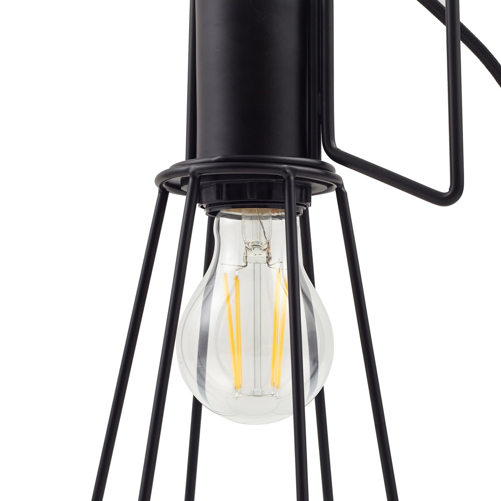 Lindby lampe à poser Tharion, noir, métal, Ø 15,4 cm