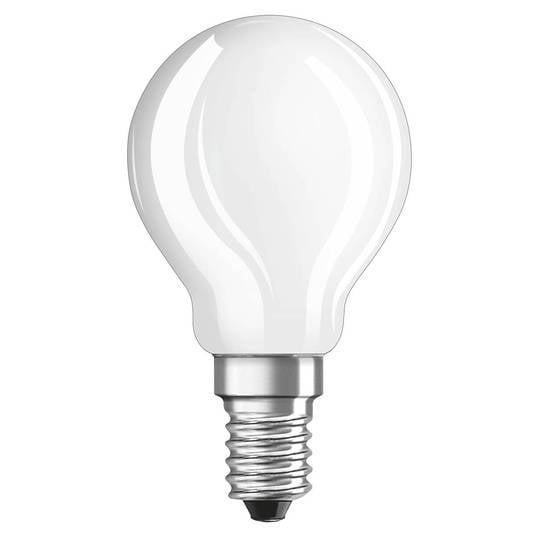 OSRAM golf ball LED bulb E14 2.8 W 827, dimmable