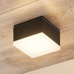 Candeeiro de teto exterior Lindby Mathea LED, angular