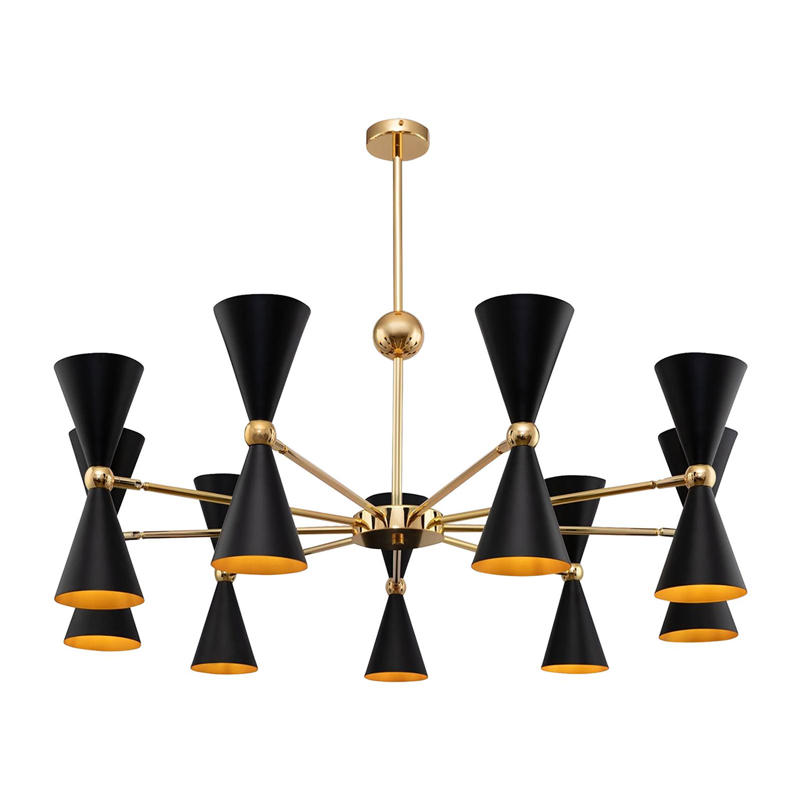 Maytoni Vesper suspension à 18 lampes noir/doré