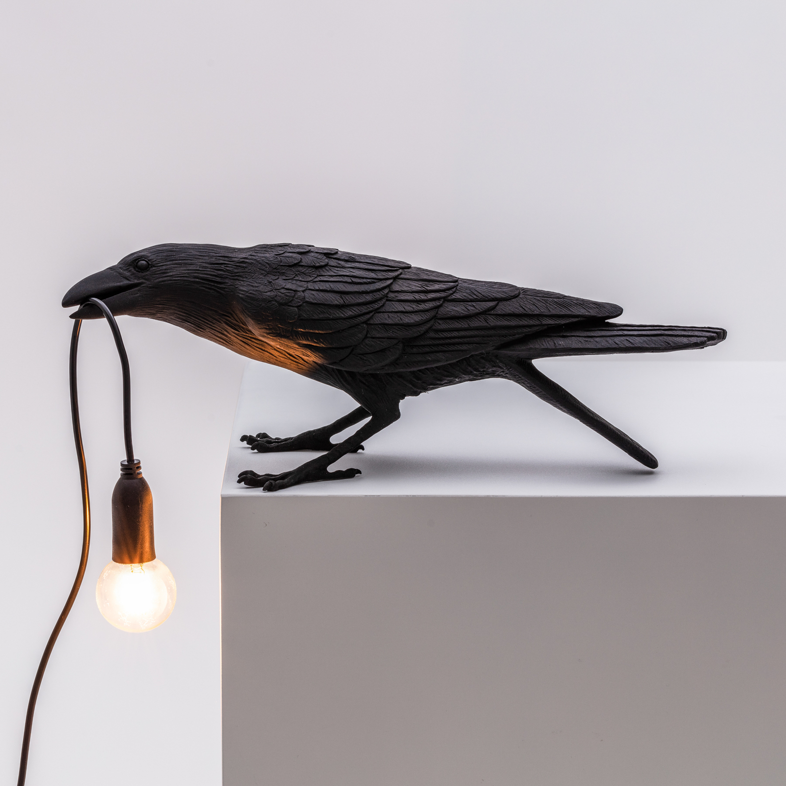 Lampada LED da tavolo Bird Lamp, giocosa, nero