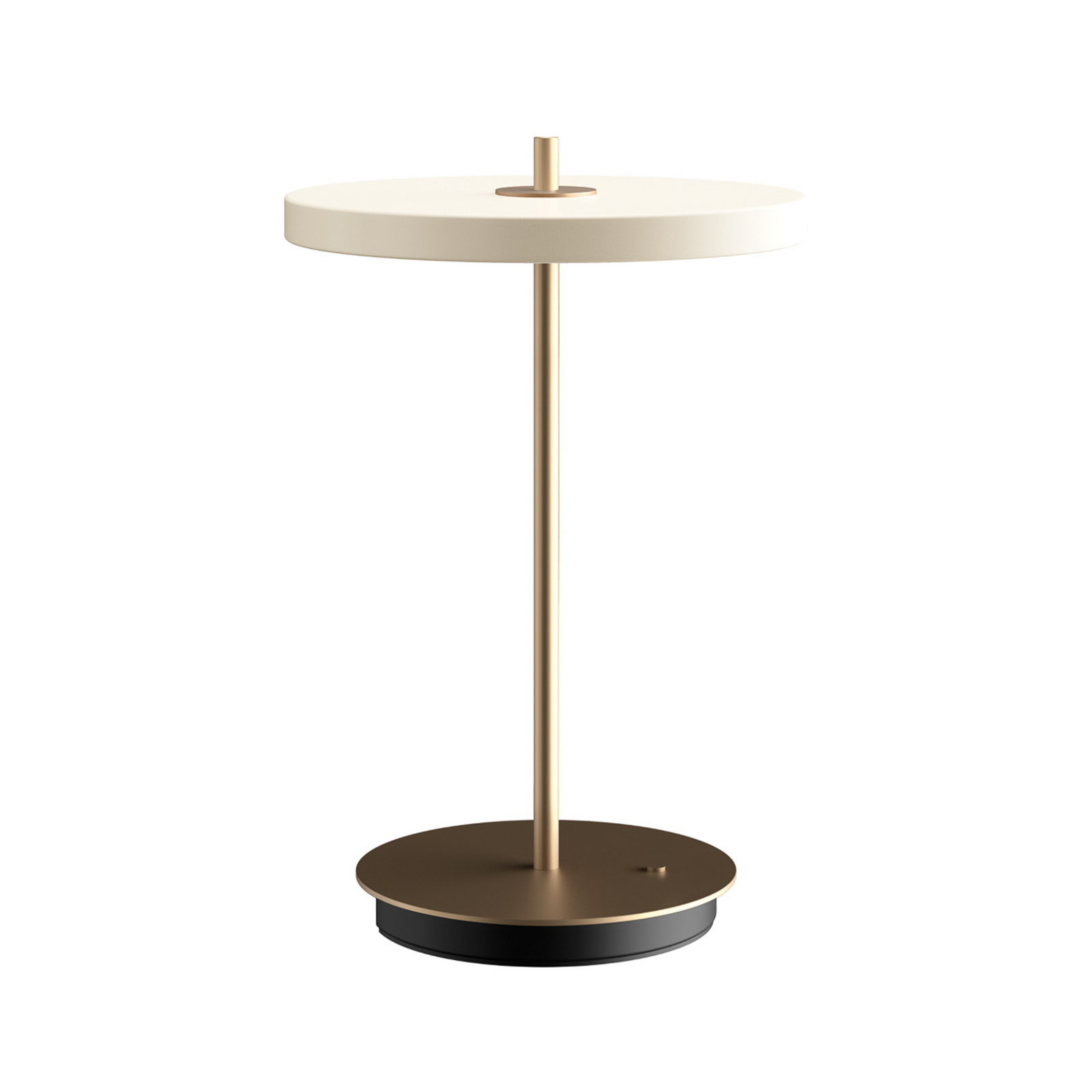 UMAGE LED-bordlampe med batteri, Asteria Move, perlehvid/messing, 31 cm