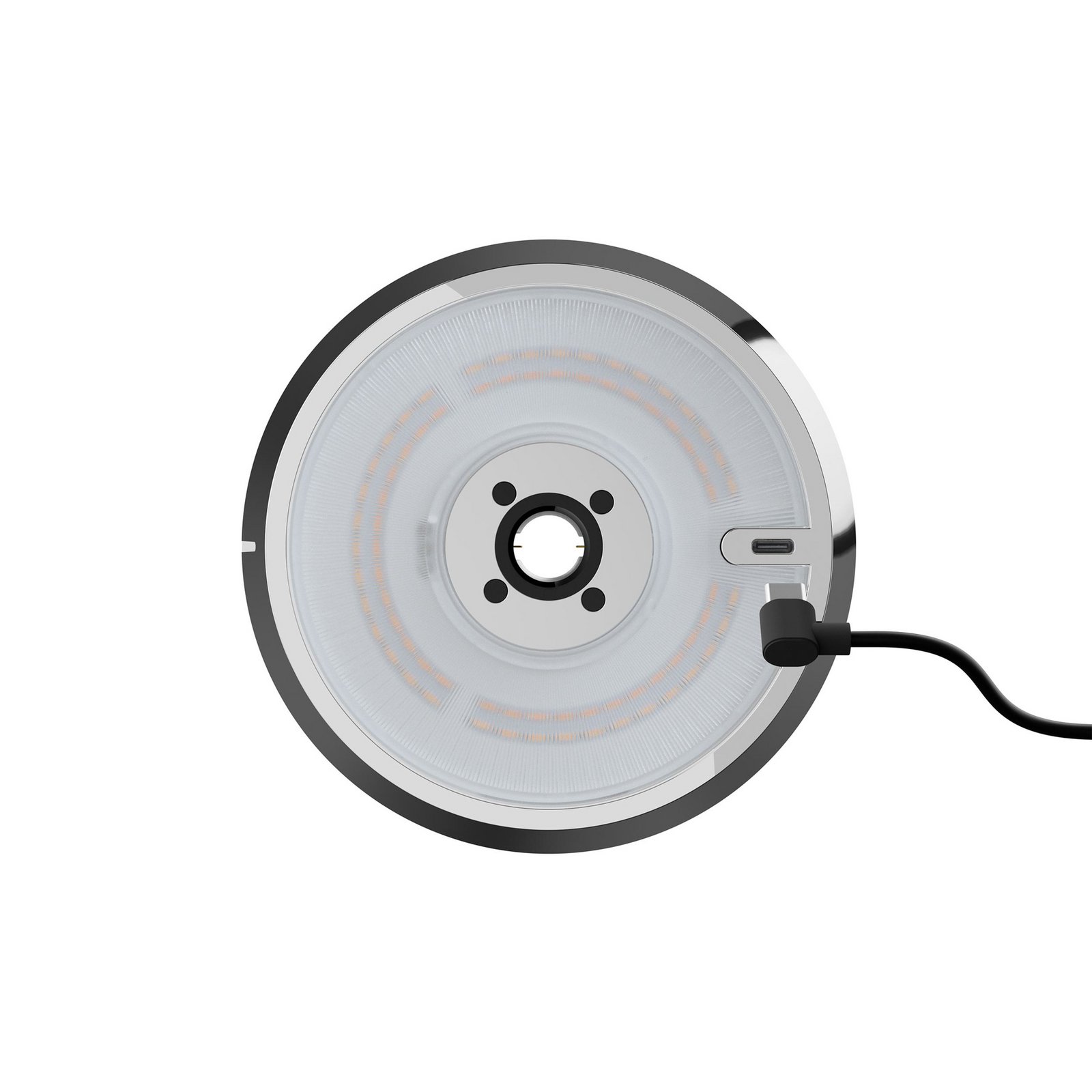 LED-Akku-Tischlampe Mahina chromfarben Höhe 36 cm Metall CCT