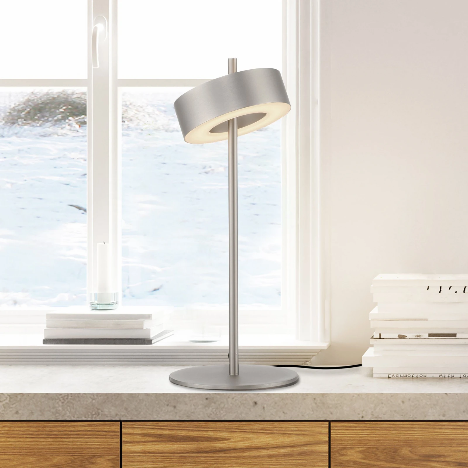 Lucande Lampada da terra dimmerabile (Moderno) colore Bianco, in Tessuto ad es. Soggiorno & Sala pranzo lampadina inclusa lampada tessuto